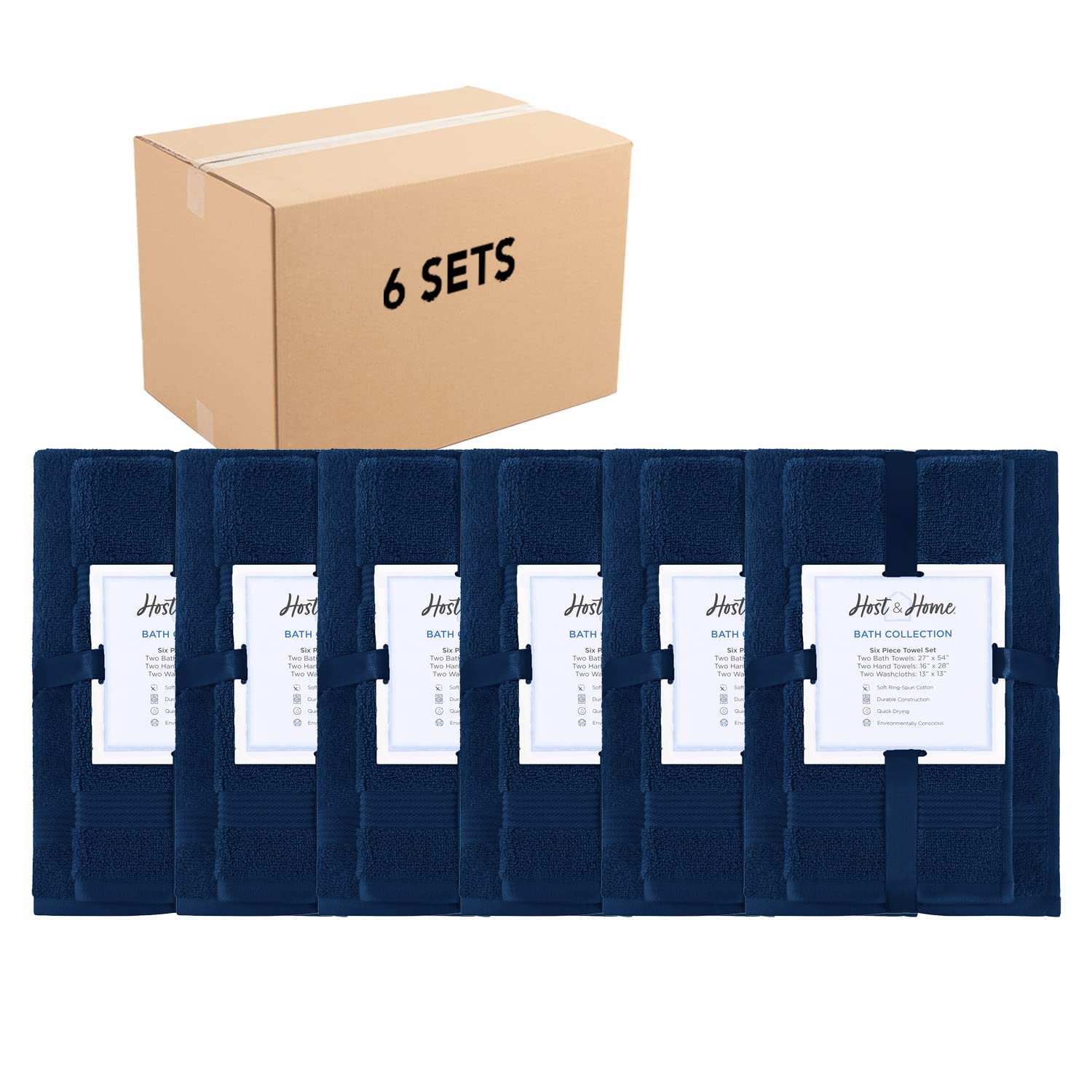 Arkwright Bath Towels Set Of 6 - (Case Of 36) Super Soft 100% Cotton, 600 Gsm Quick Dry & Absorbent, Luxury Bathroom Essentials