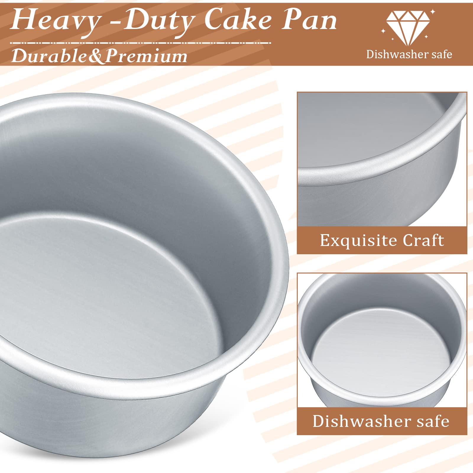 Gerrii 18 Pcs 4 Inch Small Cake Pan Mini Round Cake Pans For Baking Nonstick Aluminum Smash Cake Pans Cheese Cake, Pizza, Quiche