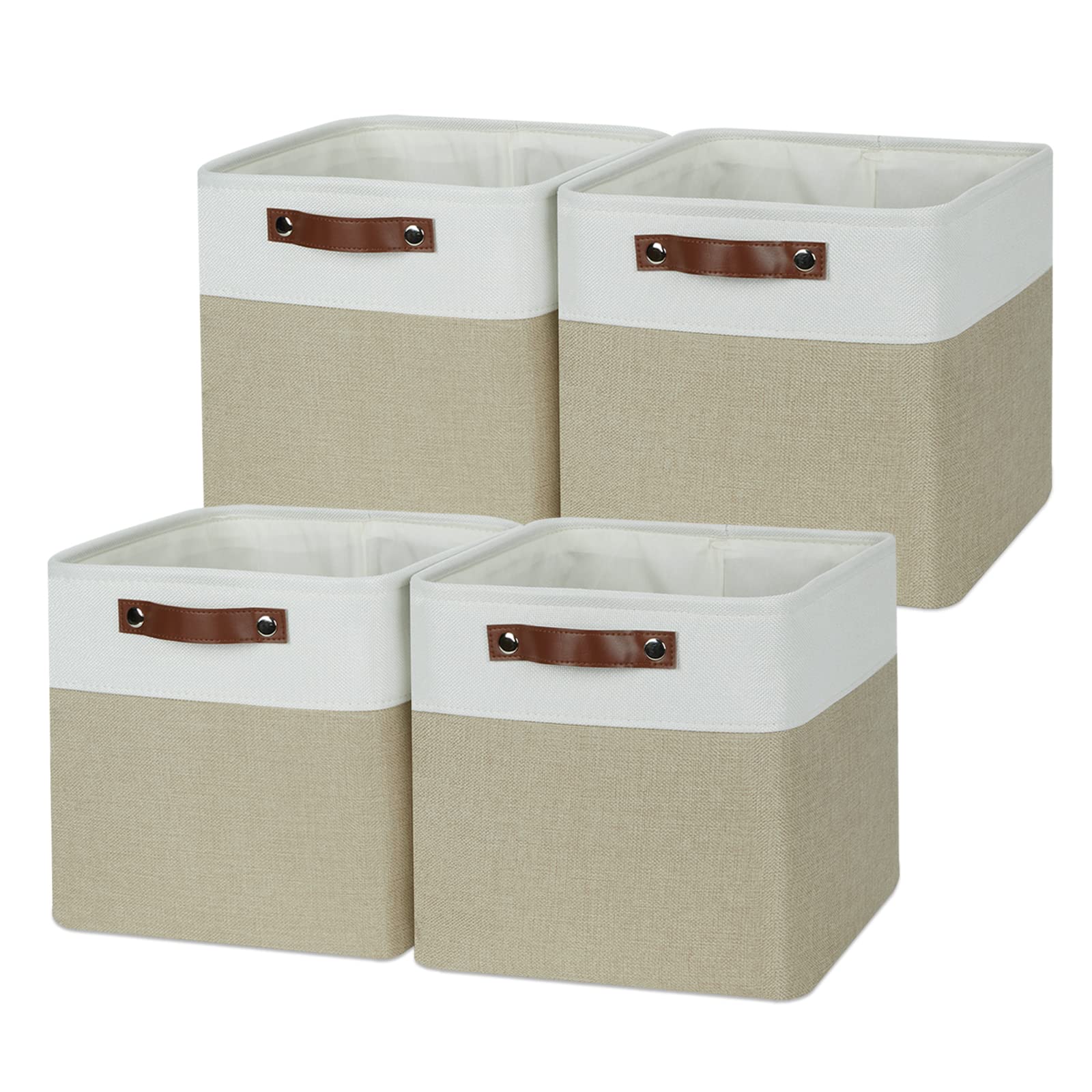 Temary 11 X 11 Cube Storage Bins Fabric Storage Baskets 4 Pack Storage Cubes Baskets With Handles For Organizing Clothes, Cube O