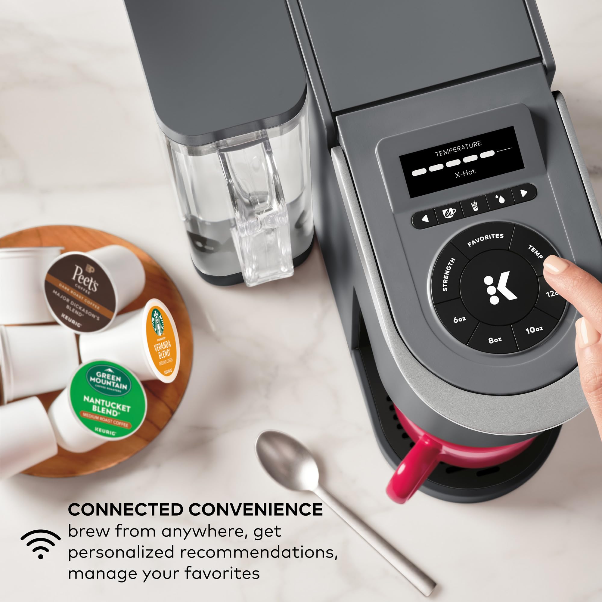 Keurig K-Supreme Smart Single Serve Coffee Maker With Wifi Compatibility, 4 Brew Sizes, And 66Oz Removable Reservoir, Compatible