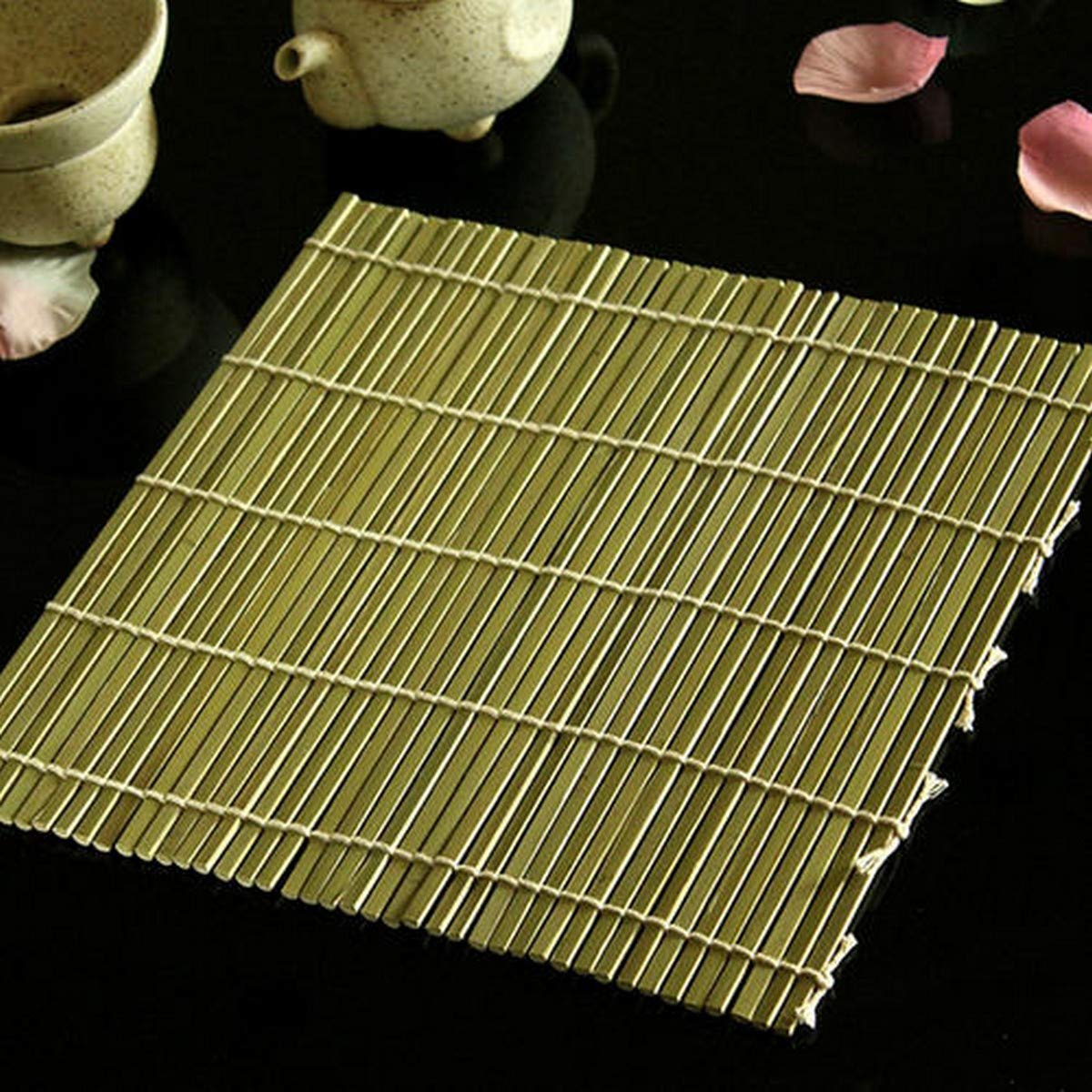 Japanbargain, Bamboo Sushi Mat Sushi Roller Bamboo Sushi Rolling Mat Maker 9.5 Inch Square
