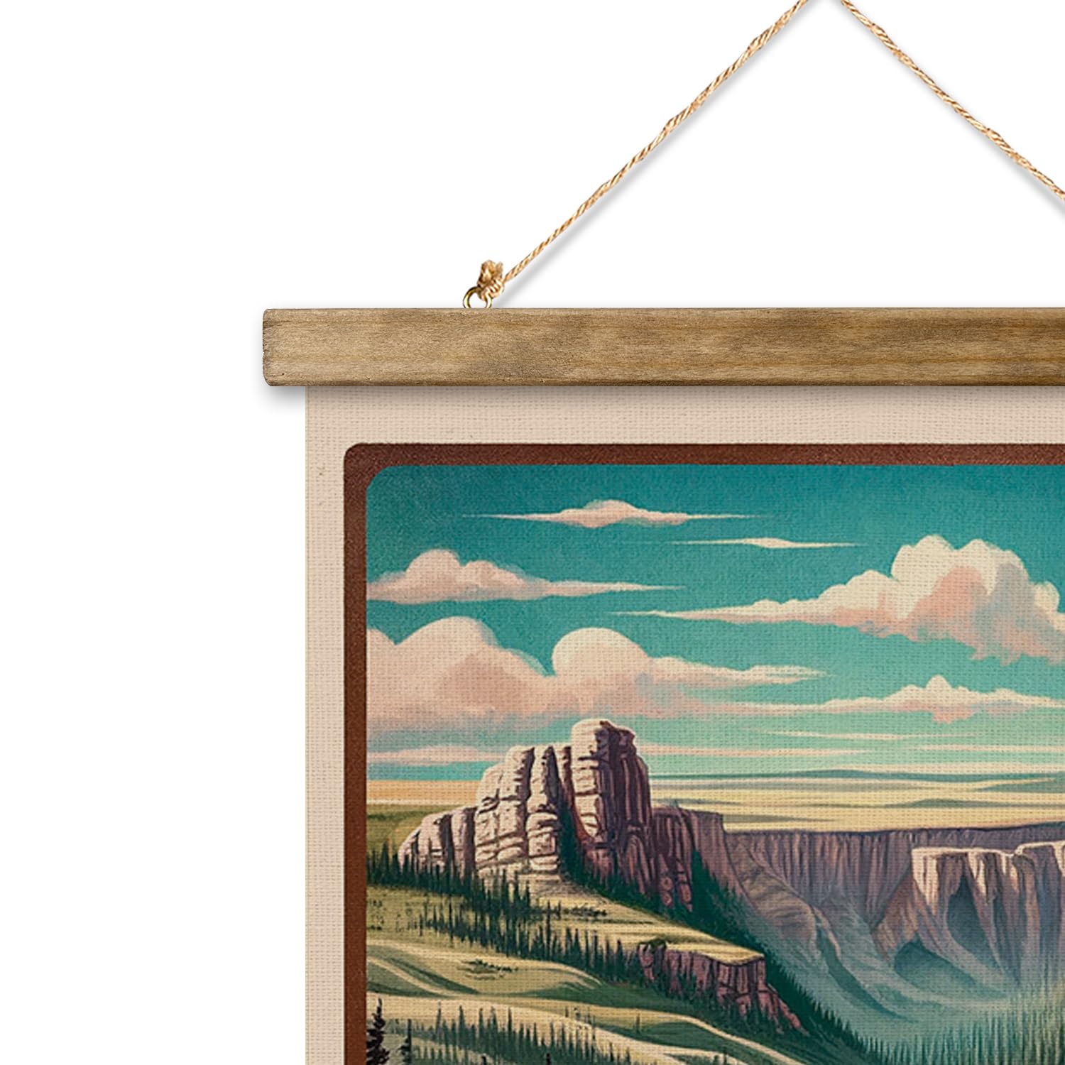 Xiaoaika Vintage Wind Cave National Park Travel Poster With Wooden Scroll Frame - Living Room, Bedroom, Home, Office Retro Art P