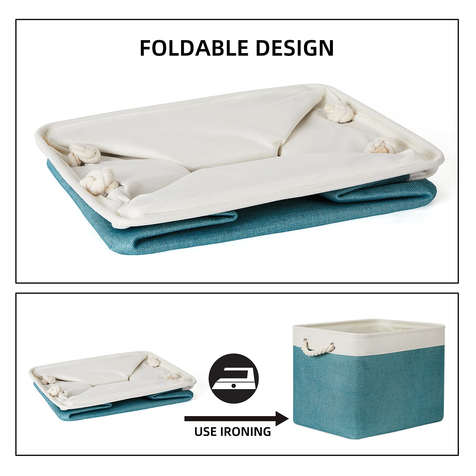 Bidtakay Large Baskets Foldable Storage Bins Tall Baskets Set Of 2 Cloth Baskets 16 '' X 11.8 '' X 11.8 '' Decorative Basket For