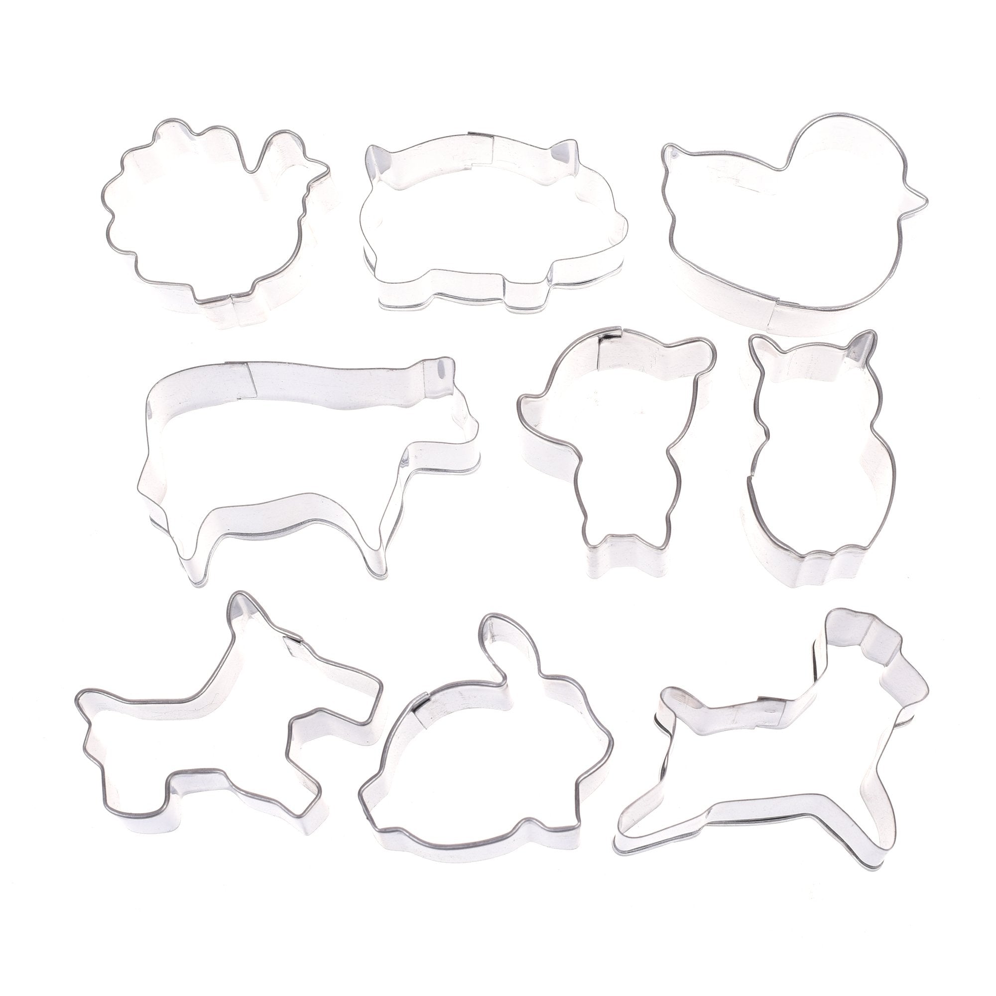Cosmos Set Of 9 Pcs Mini Animal Shapes Cookie Cutters Molds Biscuit Molds For Birthday Party