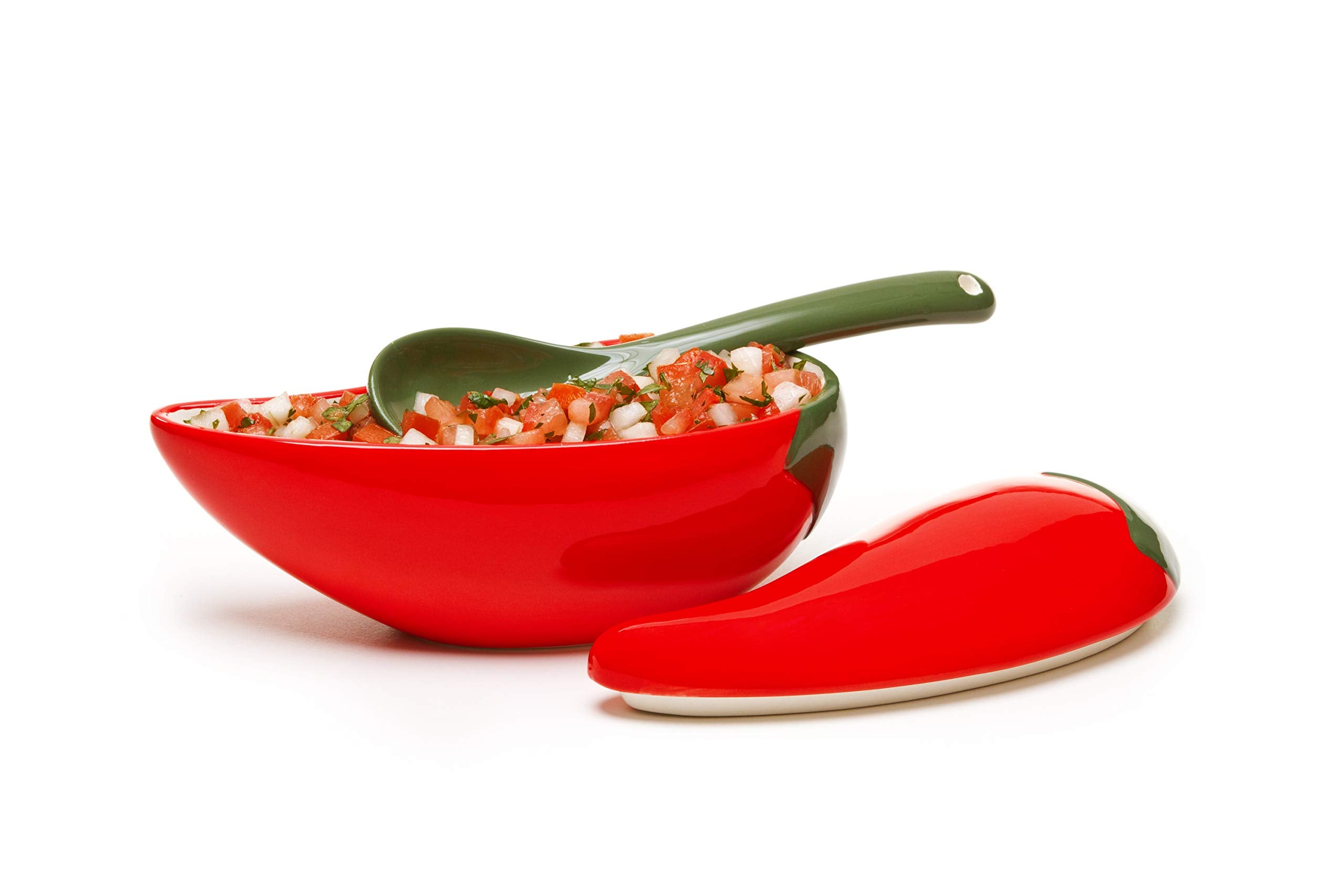 Prepworks By Progressive Salsa Bowl With Spoon - Great For Homemade Salsa And Pico De Gallo, Dips, Party Foods, Condiments, Sauc