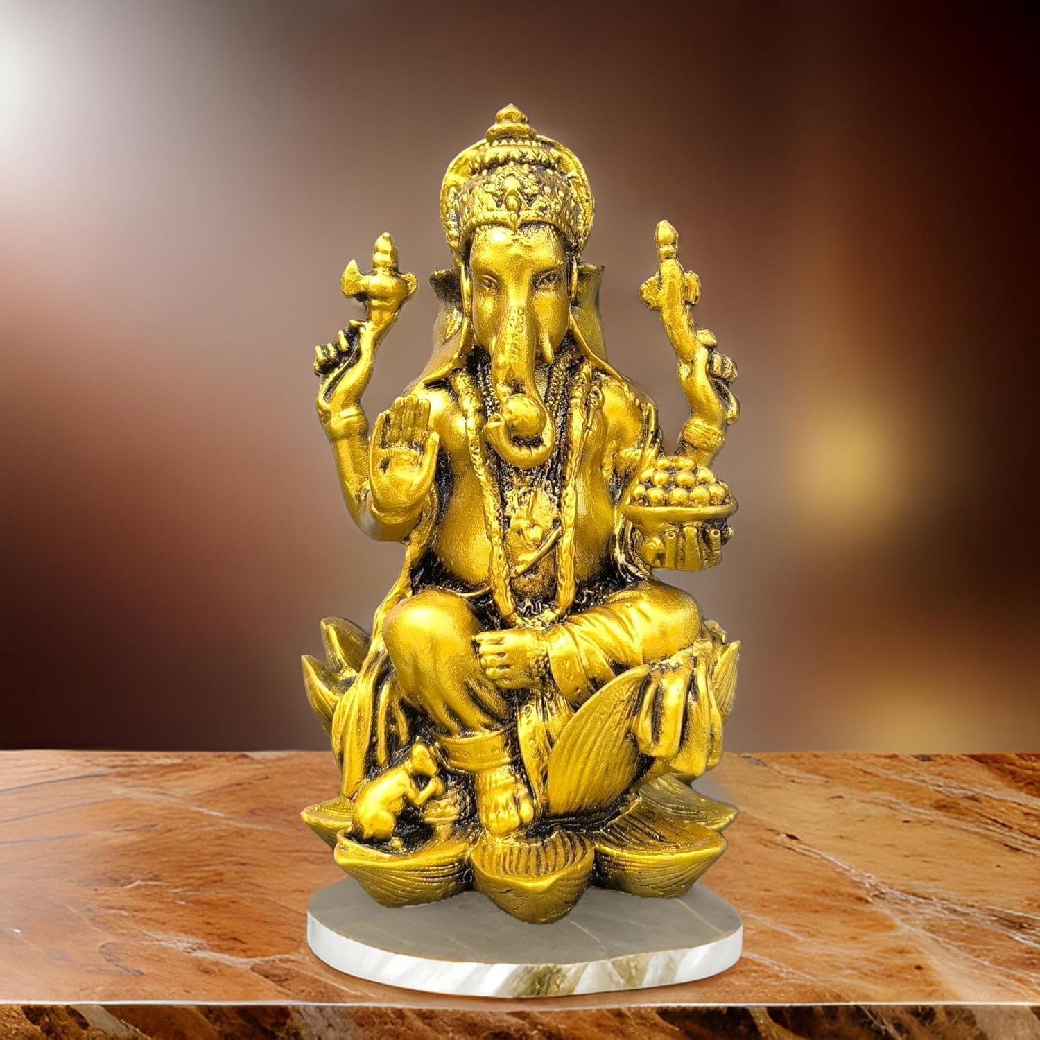 The Himalayan River Laxmi Ganesh Set Idol Showpiece Lakshmi Ganesha Idol, Laxmi Ganesh Statue Showpiece Figurine, Home Office Pu