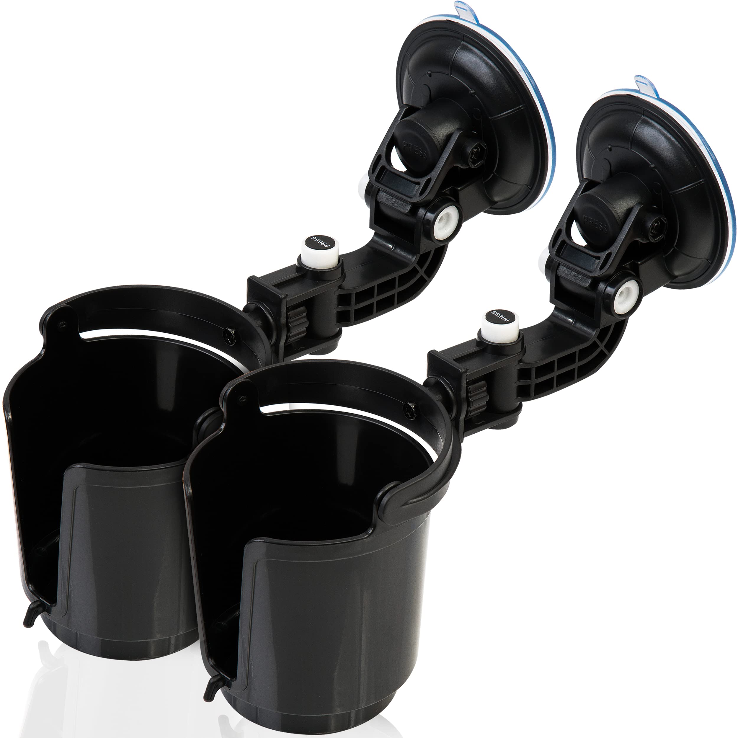 Zone Tech Recessed Folding Cup Drink Holder - 2-Pack Black Premium Quality Recessed Sturdy Black Folding Vehicle Adjustable Drin