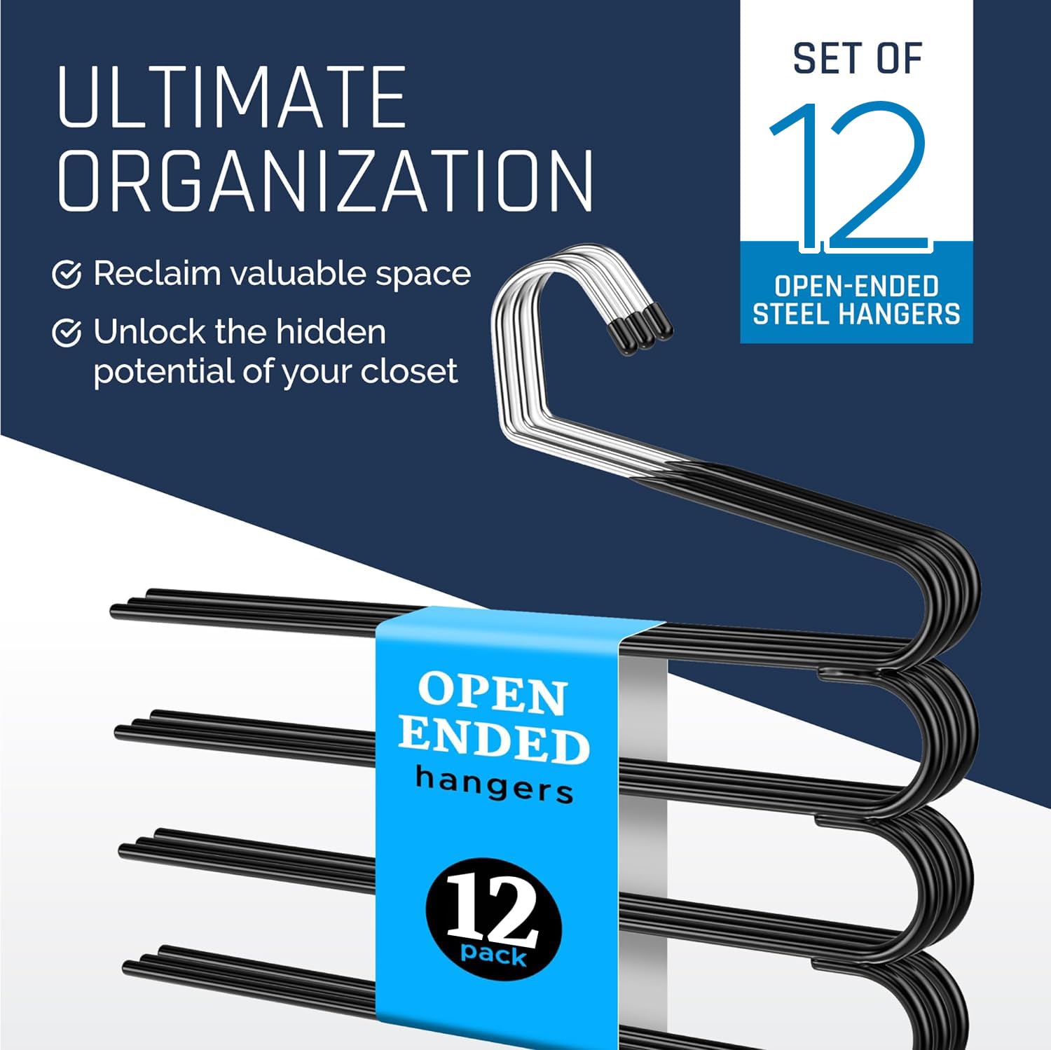 Multi Pants Hangers Space Saving- 4 Tier Space Saving Hangers- Metal Hangers For Pants And Skirt Hangers- Non Slip Hangers For P