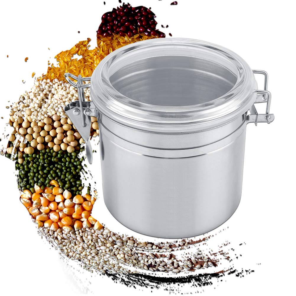 Moumouten Coffee Canister Airtight, Stainless Steel Coffee Container, Vacuum Sealed Food Storage Containers For Rice Grain Cerea