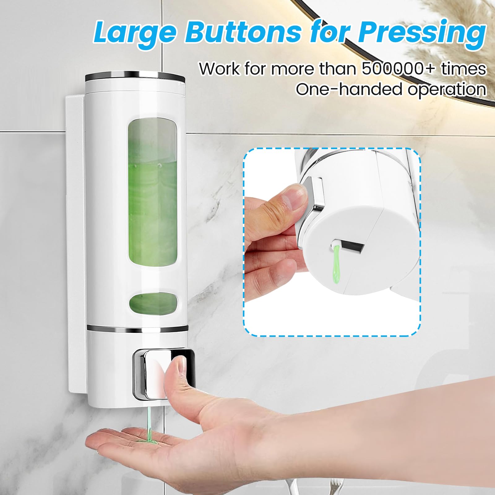 Foam Hand Soap Dispenser, 400Ml Bathroom Shower Dispenser Gel Container Shower Pump Dispenser And Organizer For Bathroom Kitchen