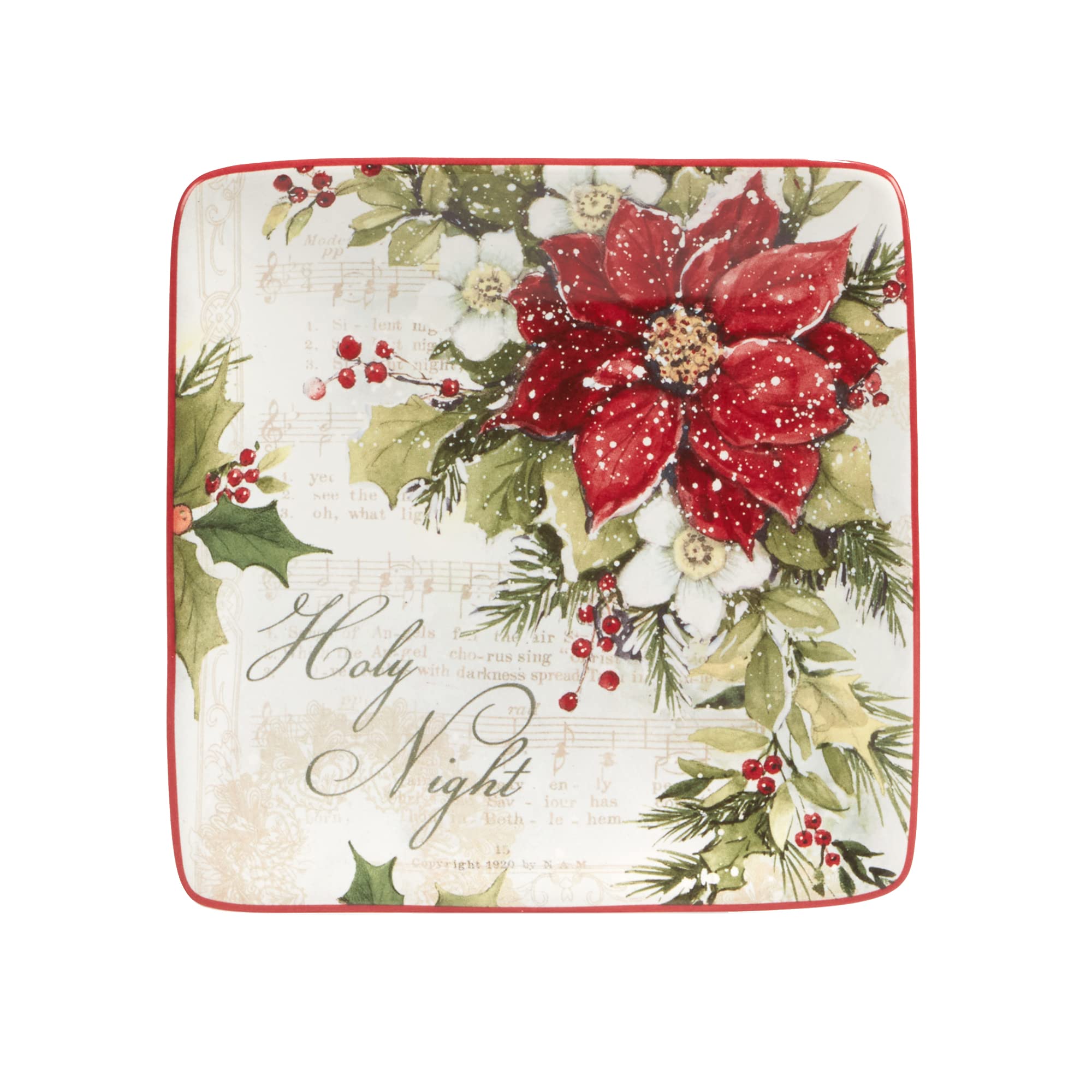 Certified International 6" Canape Plates Set of 4, Multicolor, Ceramic, Model 28976SET4, Small