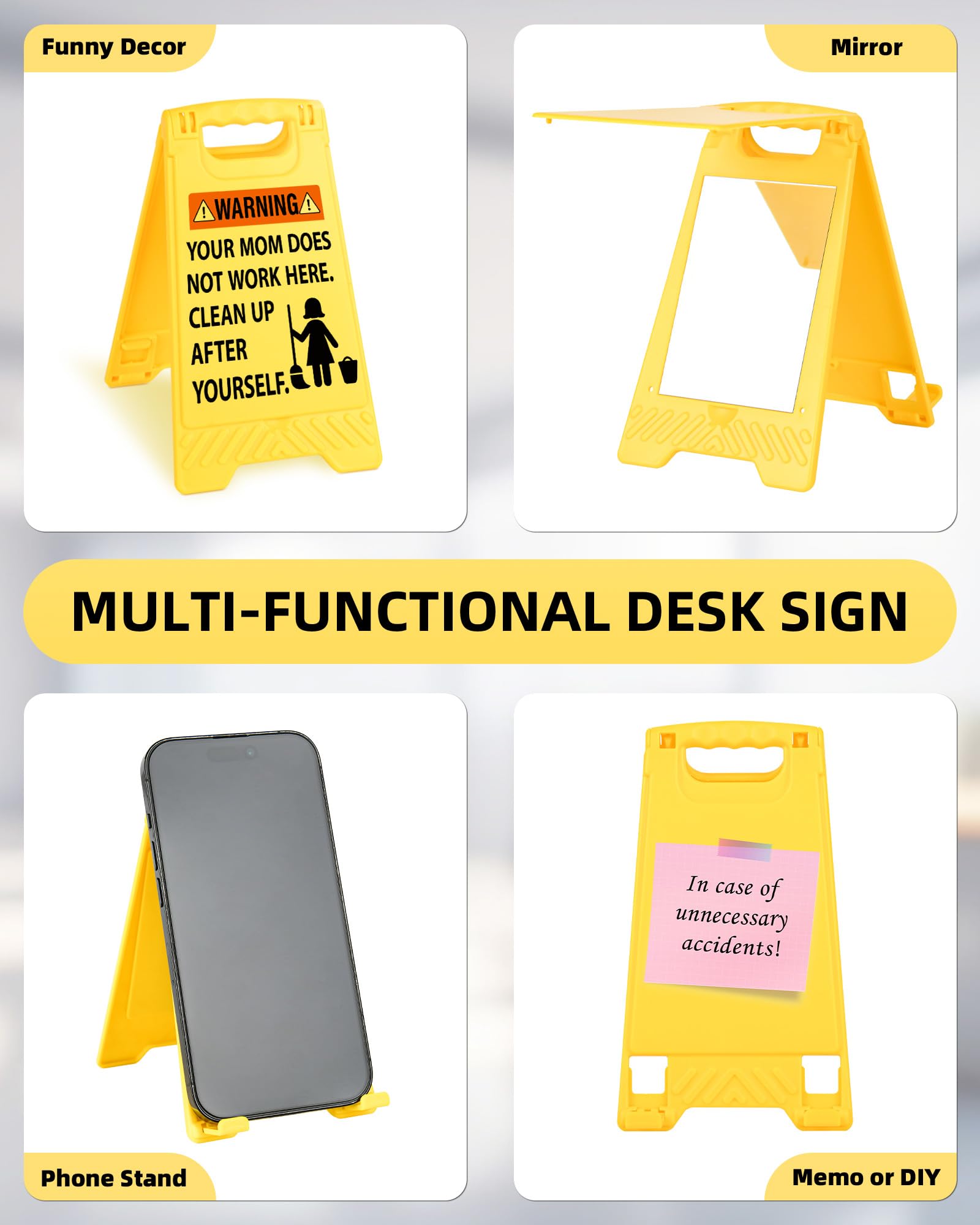 Funny Office Decor Desk Sign Gifts for Friends Coworkers Boss Sarcastic Desk Sign Cubicle Decor Warning Your Mom Does Not Work H