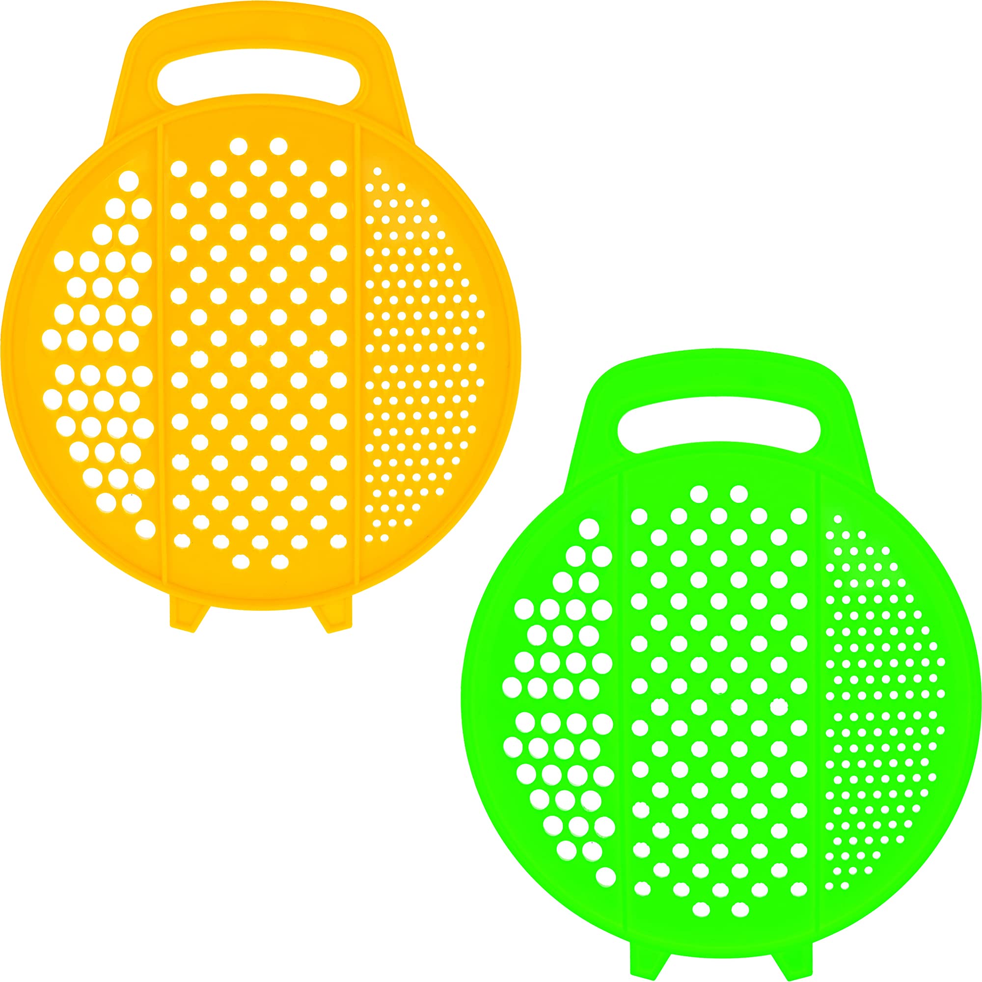 Flat Plastic Kitchen Grater - Pack Of 2 - Compact Vegetable Grater - Handheld Cheese Grater - Hand Rust Proof Beet Grater