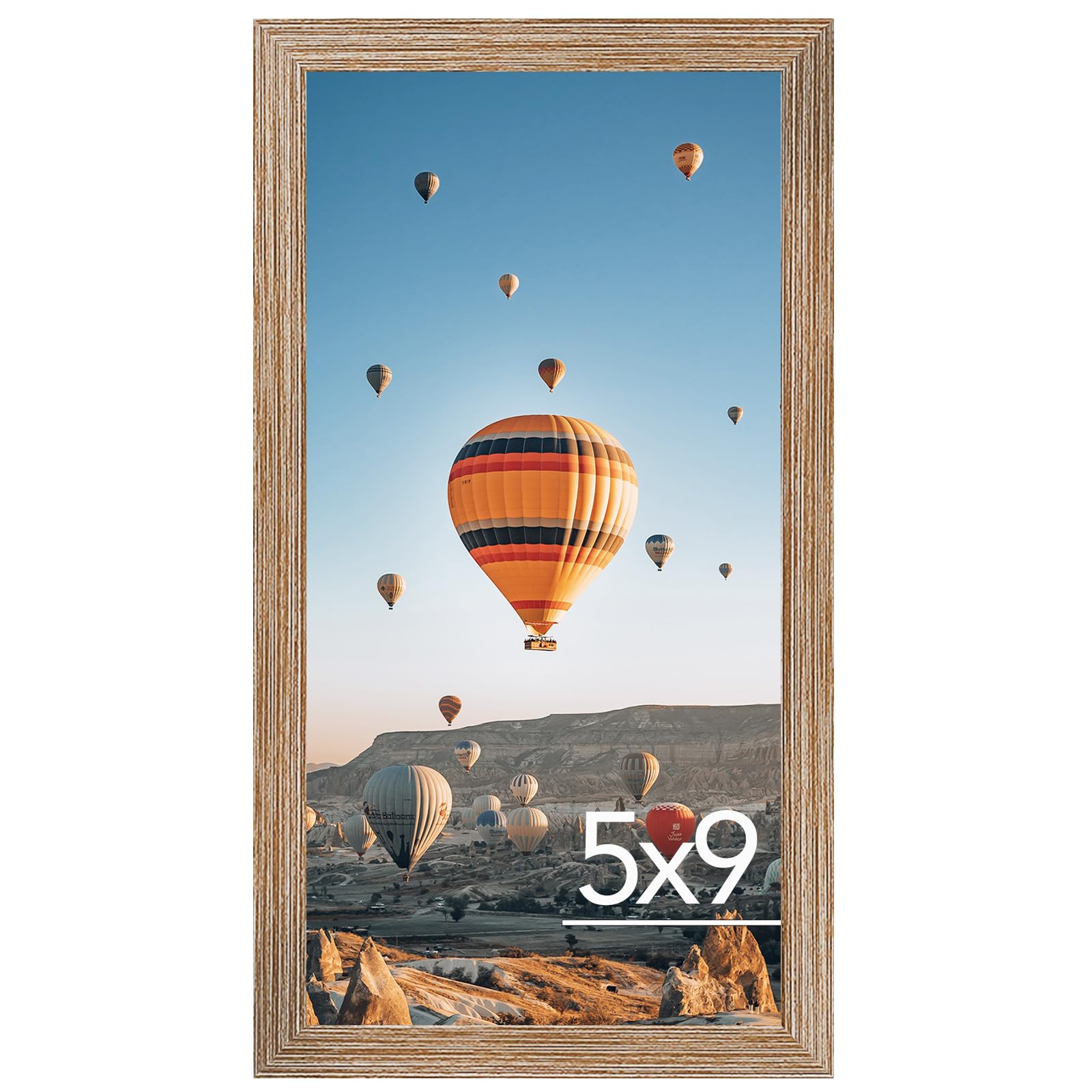 JCJMY 5x9 Picture Frame Rustic Brown for Wall Hanging or Tabletop, Wall Mounting Horizontally or Vertically, 5 x 9 Wall Gallery 