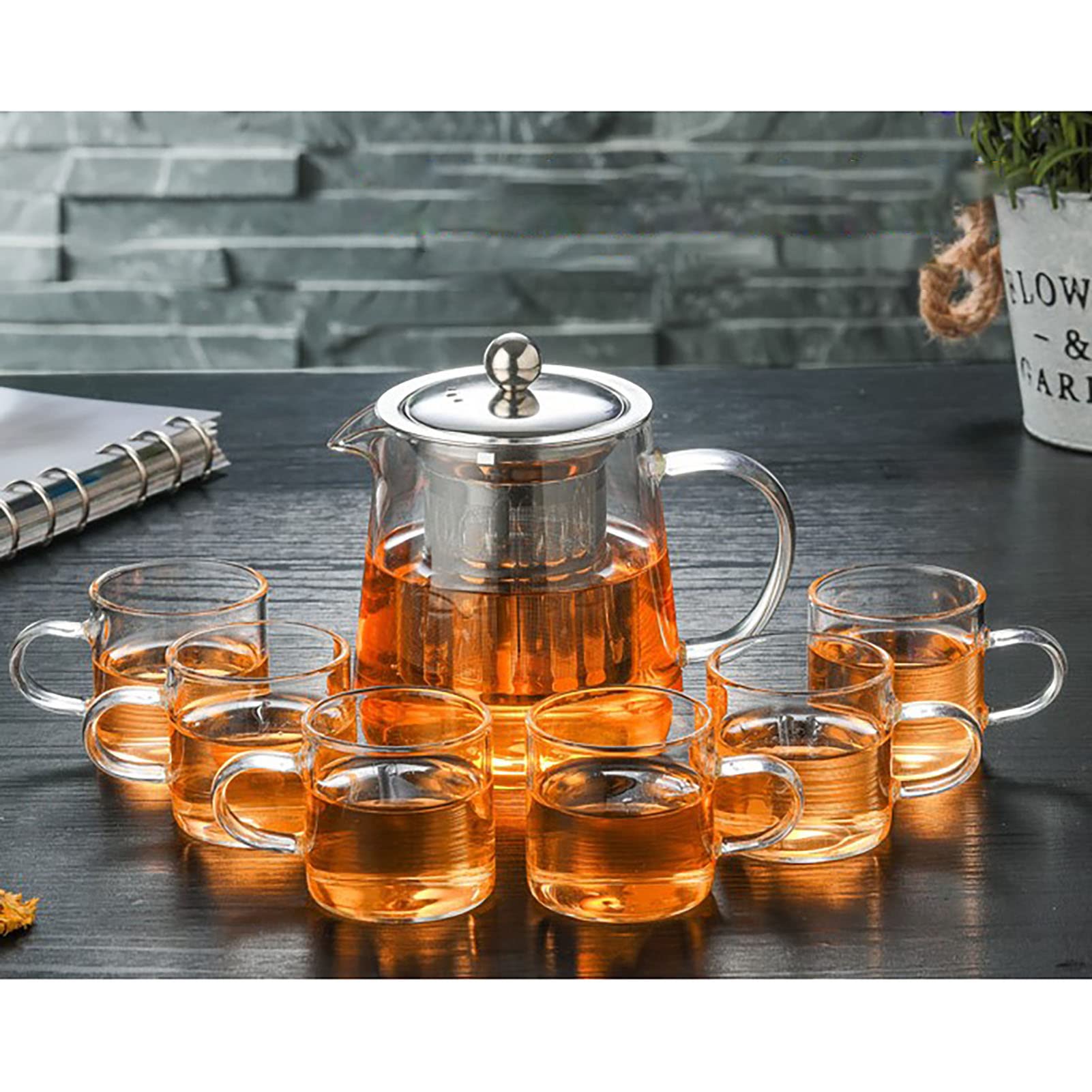 1300Ml(44Oz) Glass Teapot With Removable Infuser High Borosilicate Heat Resistant Glass Tea Kettle Infuser Stovetop Safe Tea Ket