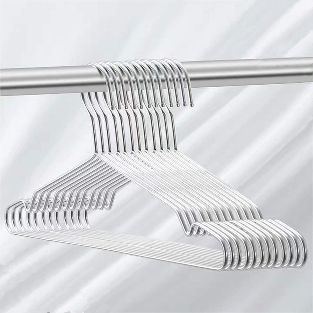 Seropy Coat Hangers Clothes 10 Pack Wire Hangers Heavy Duty Stainless Steel Hangers With Non Slip Grooves, Ultra Thin Metal Hang