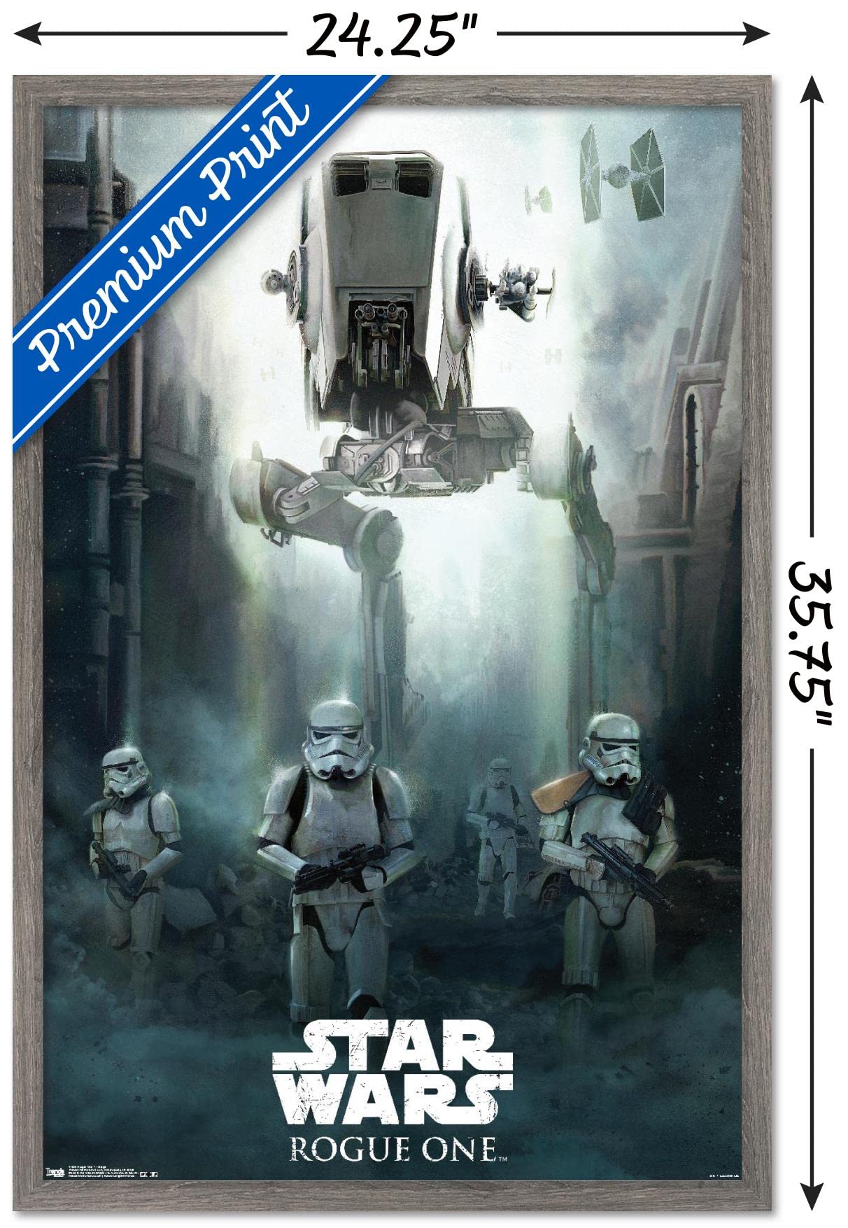 Trends International Star Wars: Rogue One - Siege Wall Poster, 22.375'' X 34'', Barnwood Framed Version