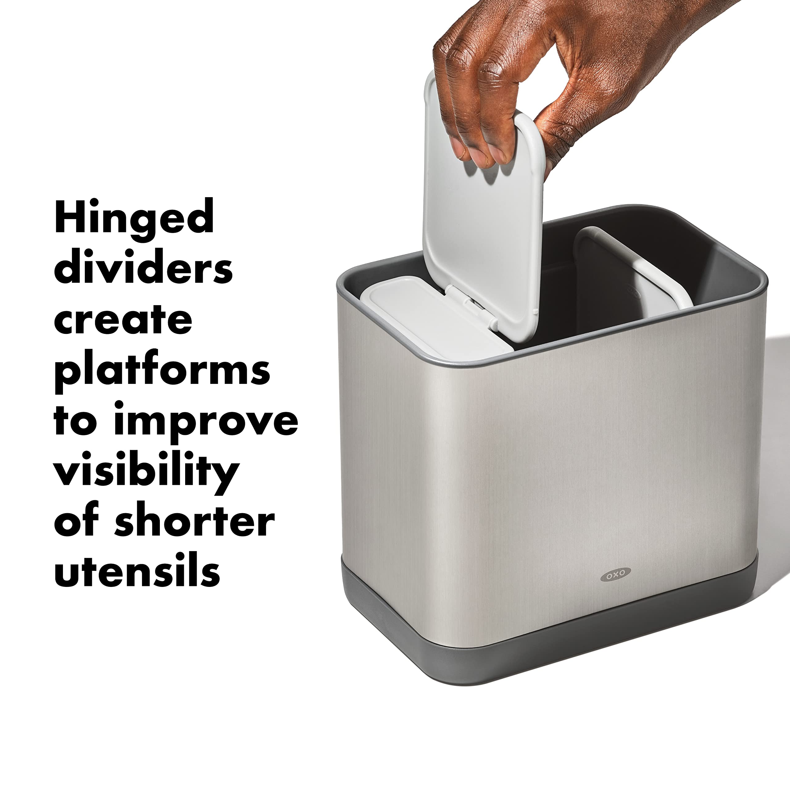 Oxo Good Grips Adjustable Stainless Steel Organizer, Large Utensil Holder