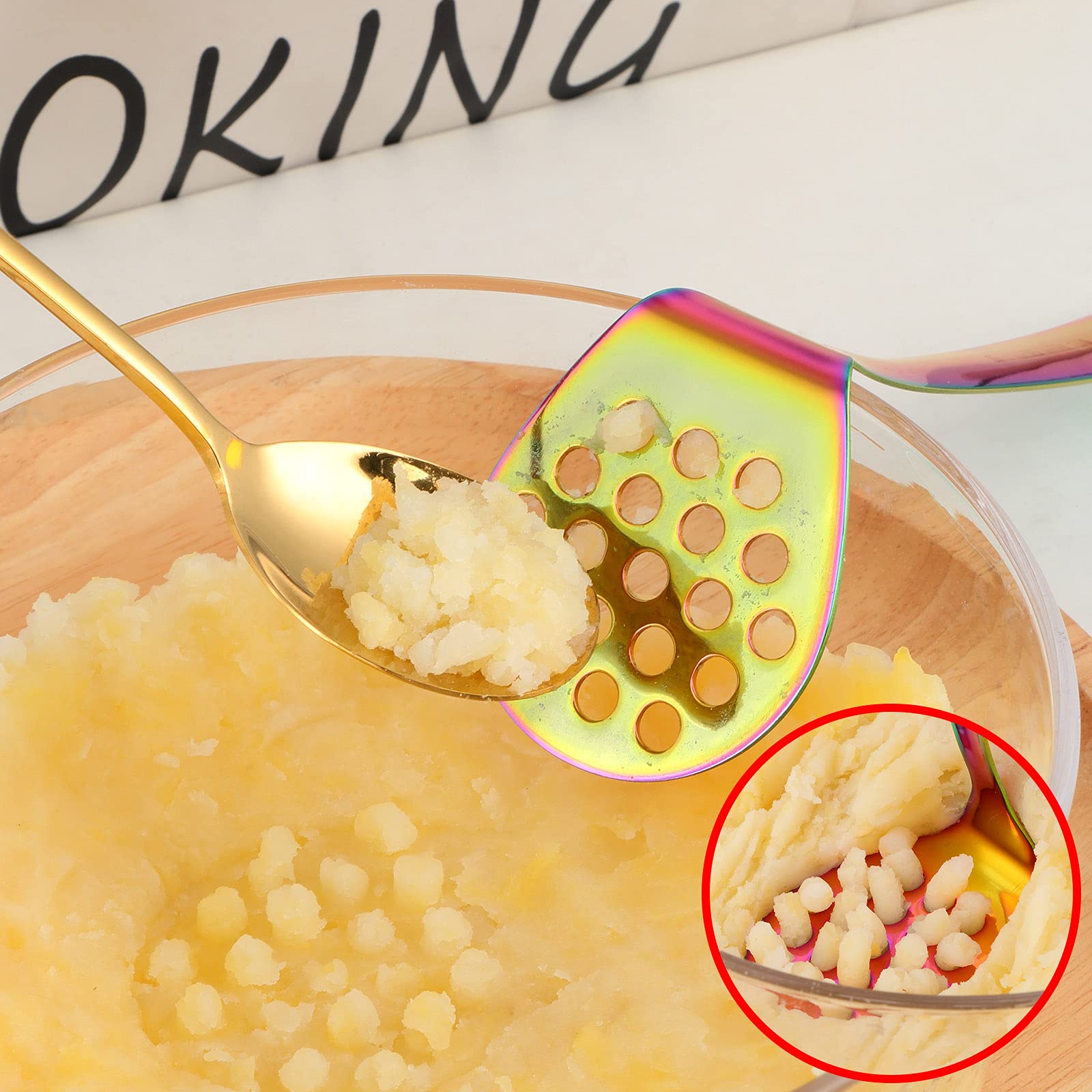 Buyer Star Kitchen Utensils Set 5 Pcs Cooking Utensils Stainless Steel 18/0 Kitchen Tool And Gadgets Salad Spoon Forks Gravy Lad