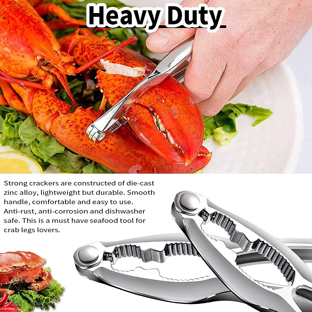 Ygaohf 12 Pcs Professional Crab Leg Crackers And Tools - Includes 3 Crab Crackers, 3 Lobster Shellers, 3 Crab Leg Forks/Picks, 3