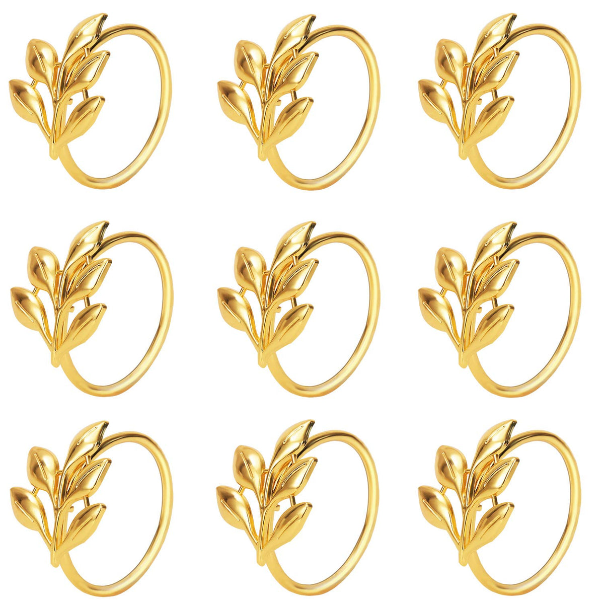 Kposiya Set Of 20 Leaf Napkin Rings Metal Gold Napkin Holder Table Napkin Rings For Dinning Table Parties Everyday (Ye Zi-Gold 2