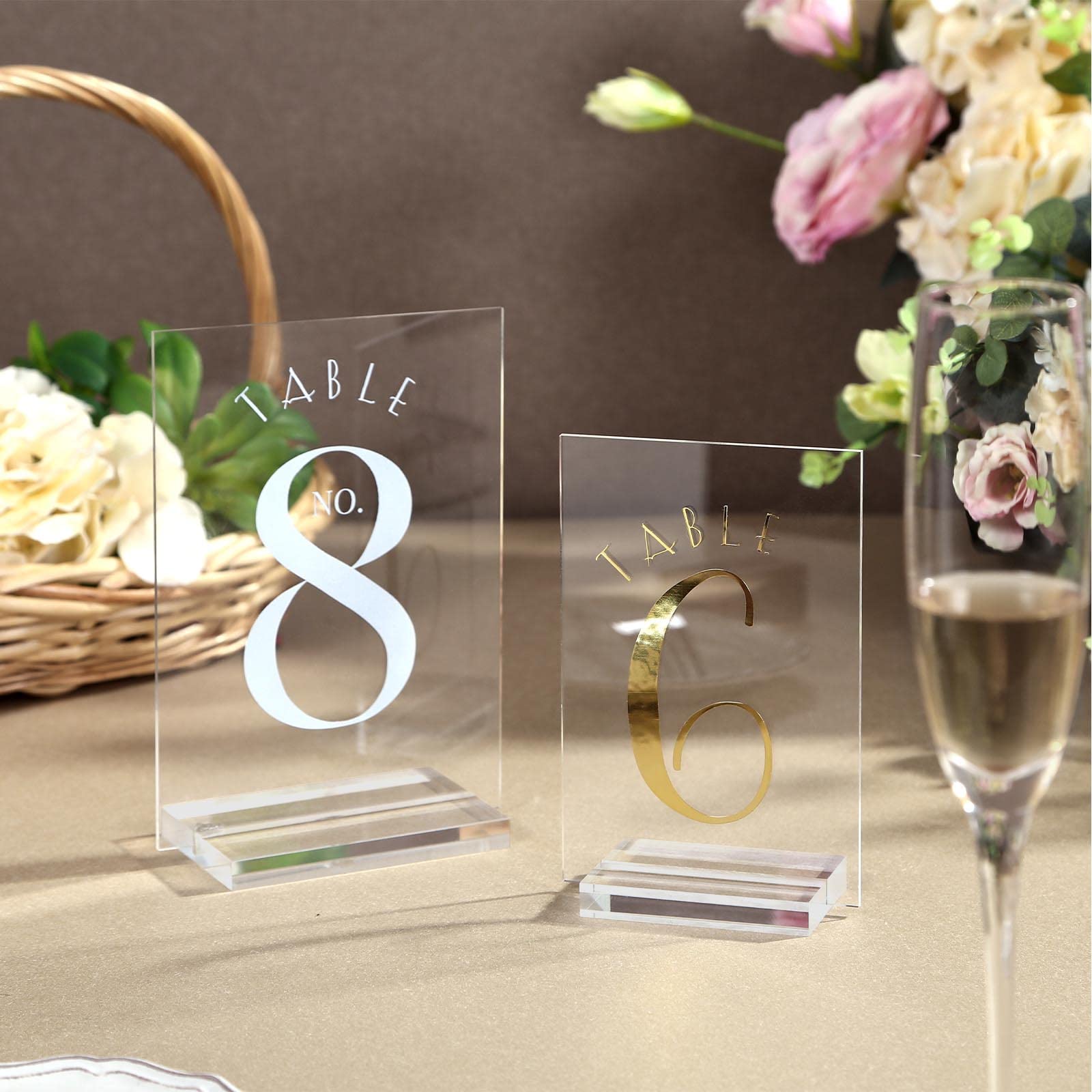 Uniqooo 20 Pack Clear Blank Acrylic Sign Acrylic Wedding Table Numbers, 4 X 6 In, Diy Acrylic Sheet For Wedding Table Number Hol