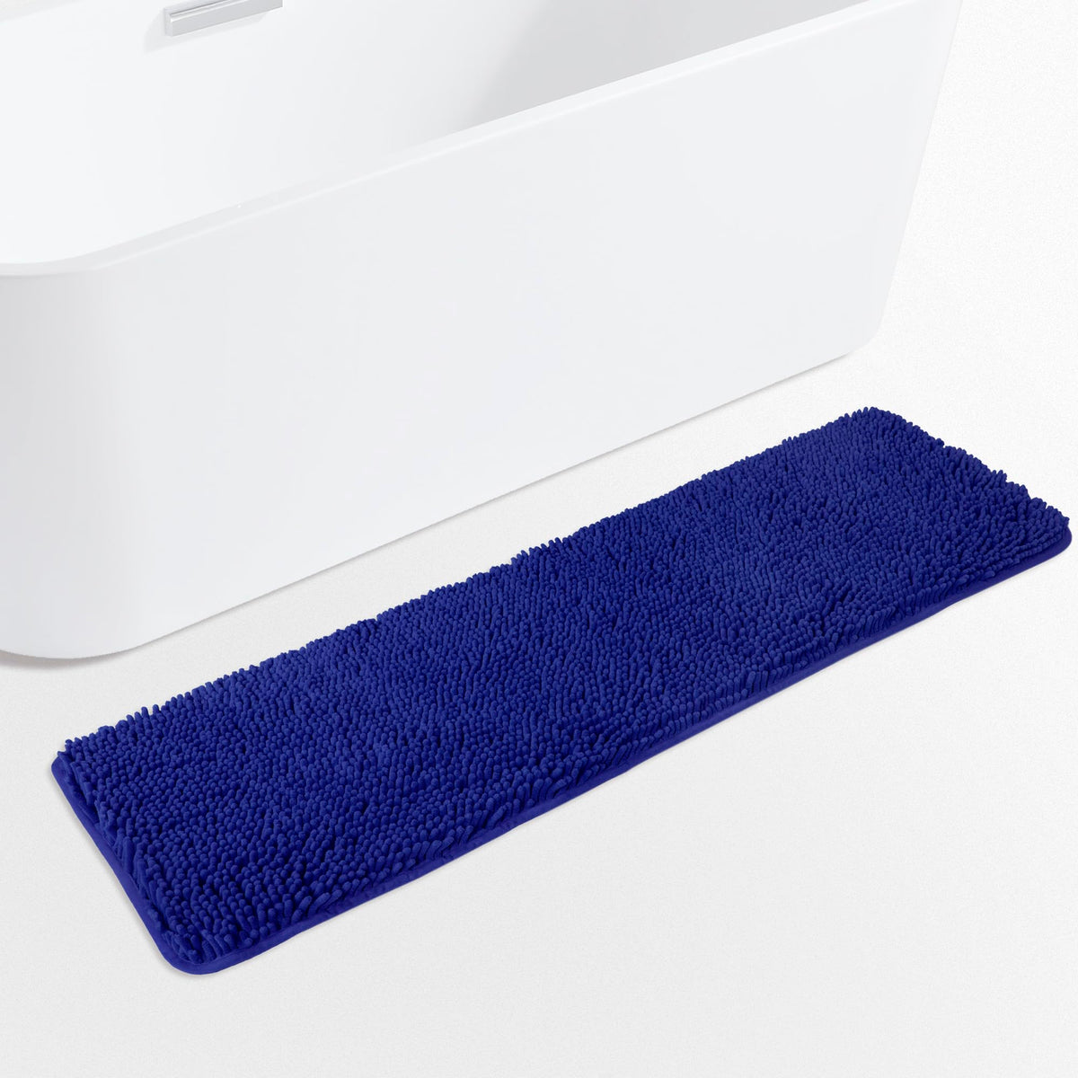 Yeaban Royal Blue 47 X 17 Bathroom Rug - Thick Chenille Bath Mats | Absorbent And Washable Bath Rug Non-Slip, Plush And Soft Rug
