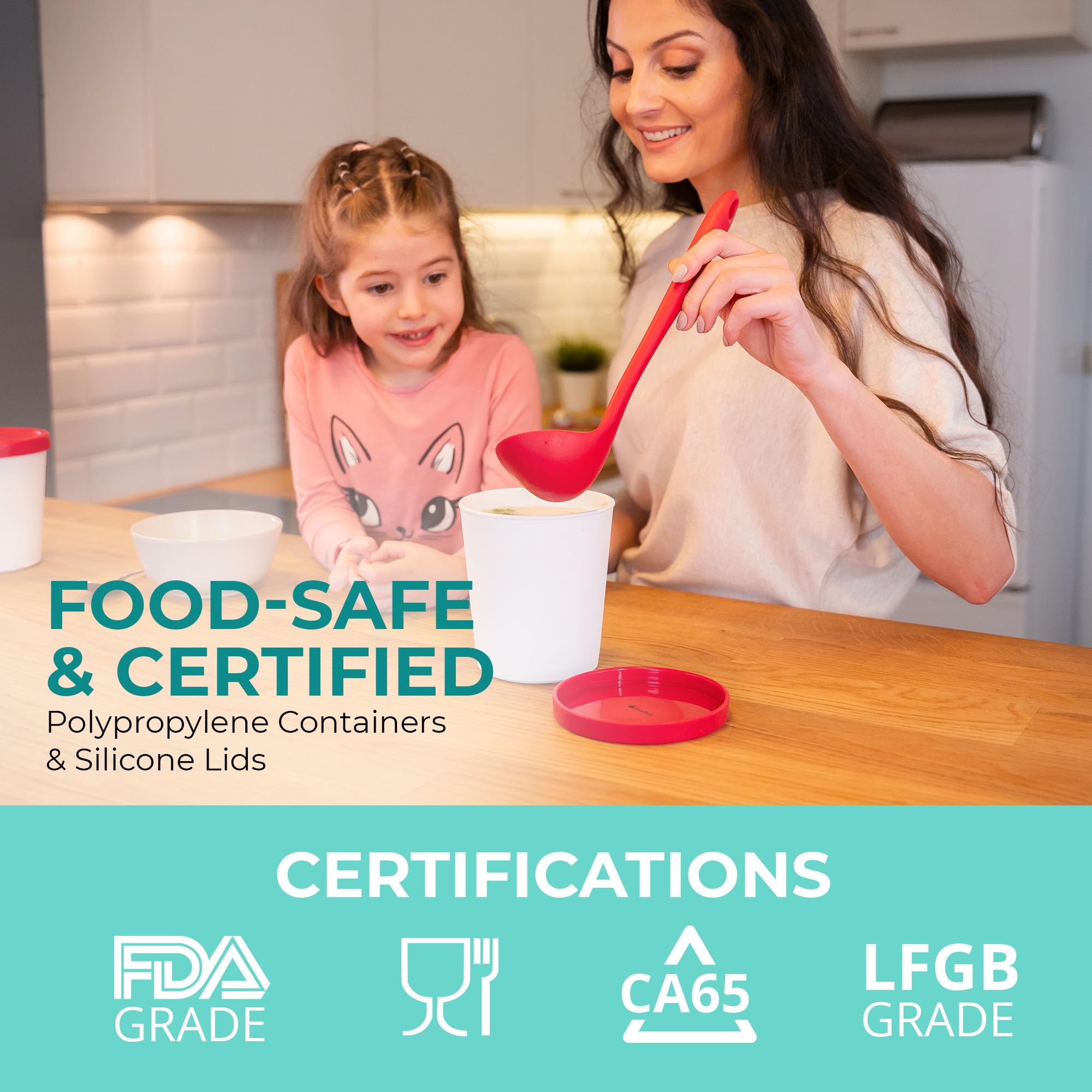 Starpack Ice Cream Containers For Homemade Ice Cream (6 Pcs) - Reusable Ice Cream Containers With Lids - Ice Cream Storage Conta