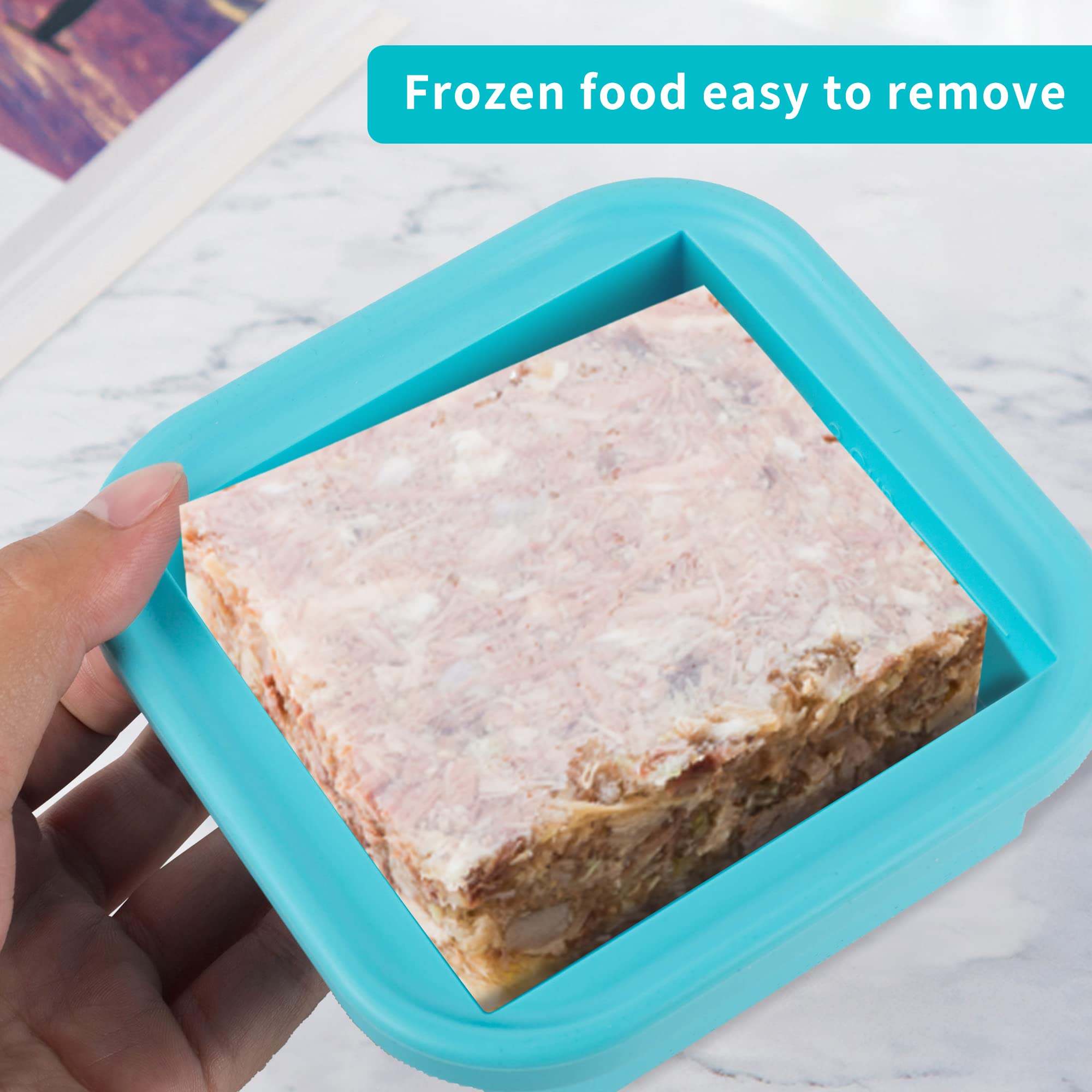 Silicone Freezing Tray With Lid - 2-Cup 4 Pack Freezer Containers,Make 1 Perfect Freezing,Storing Soups, Foods, Stews, Dips Or S
