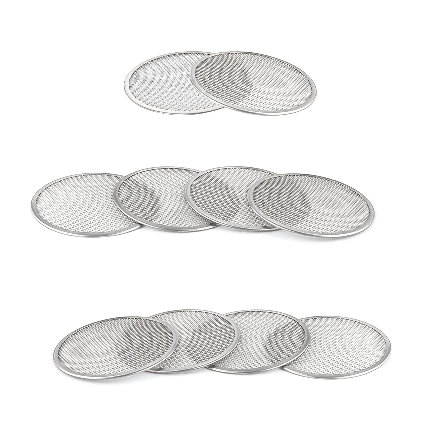 SAVITA 10pcs Stainless Steel Mason Jar Sprouting Lids, 86mm Wide Mouth, Silver, Model D02311