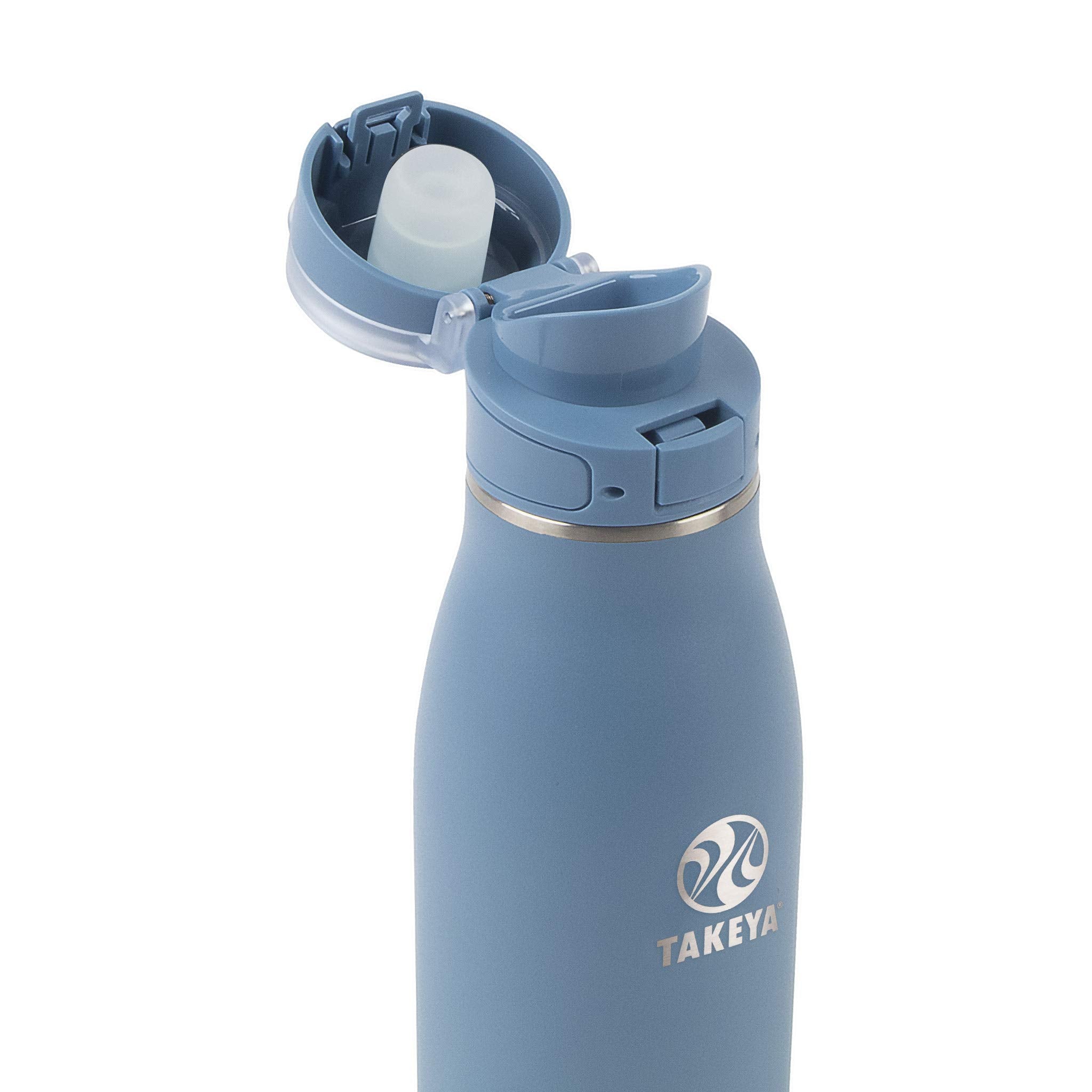 Takeya 17 Oz Traveler Stainless Steel Insulated Travel Coffee Mug With Locking Leak Proof Lid, Premium Quality, Bpa Free, Bluest