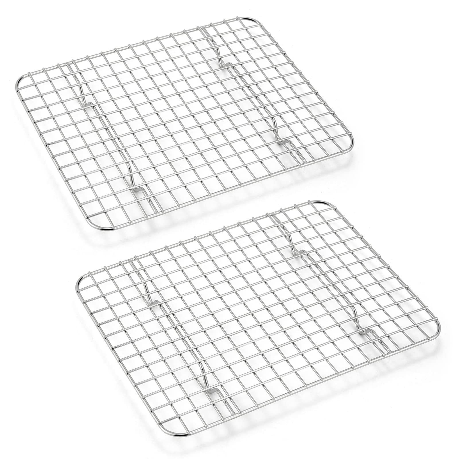 Small Baking Cooling Rack Set Of 2, E-Far Stainless Steel Toaster Oven Rack For Cooking Roasting Grilling Meat, 8.6    X 6.2