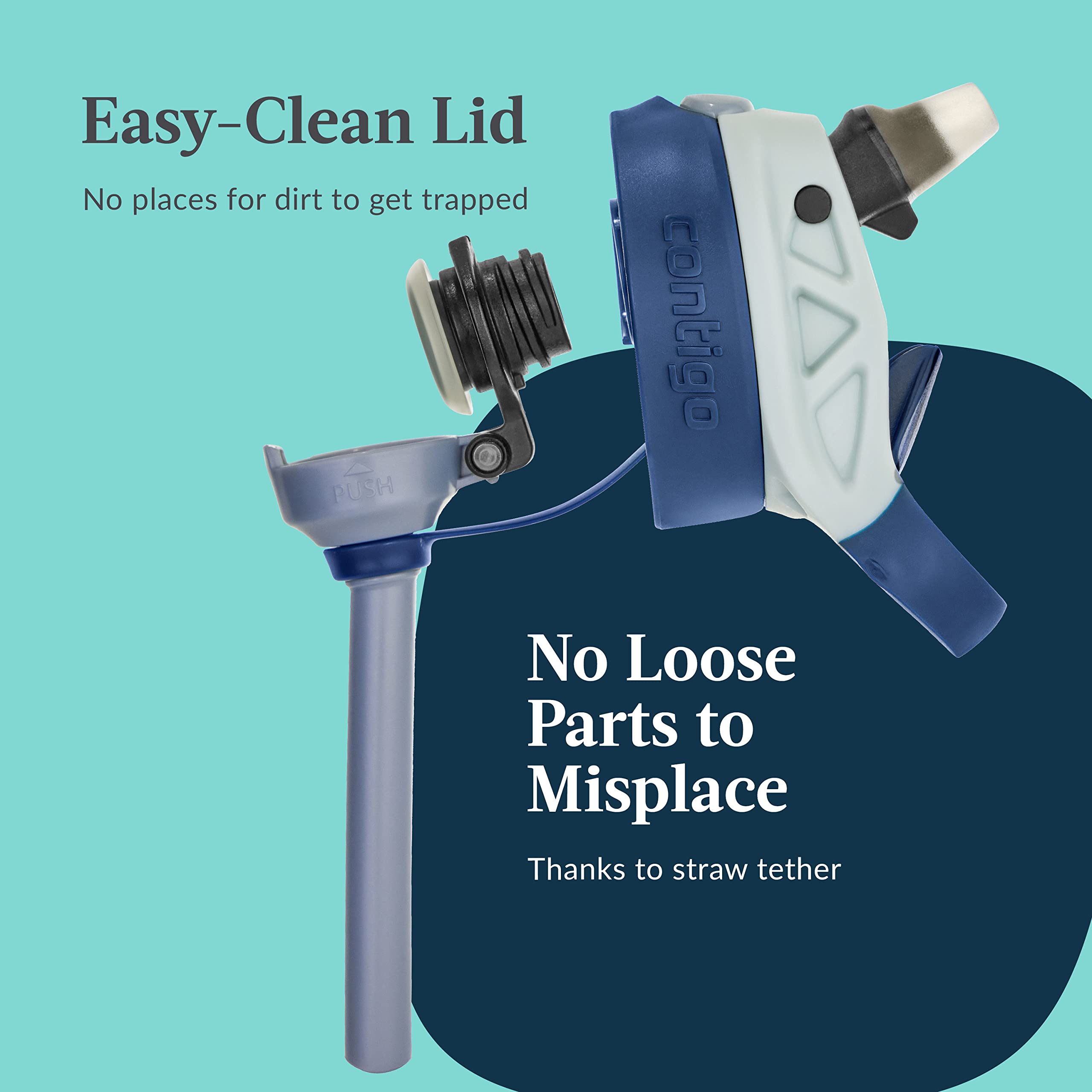 Contigo Paw Patrol Kids 14Oz Plastic Water Bottles, Aubrey Design With Spill-Proof Lid, Silicone Straw, 2-Pack, Convenient For T