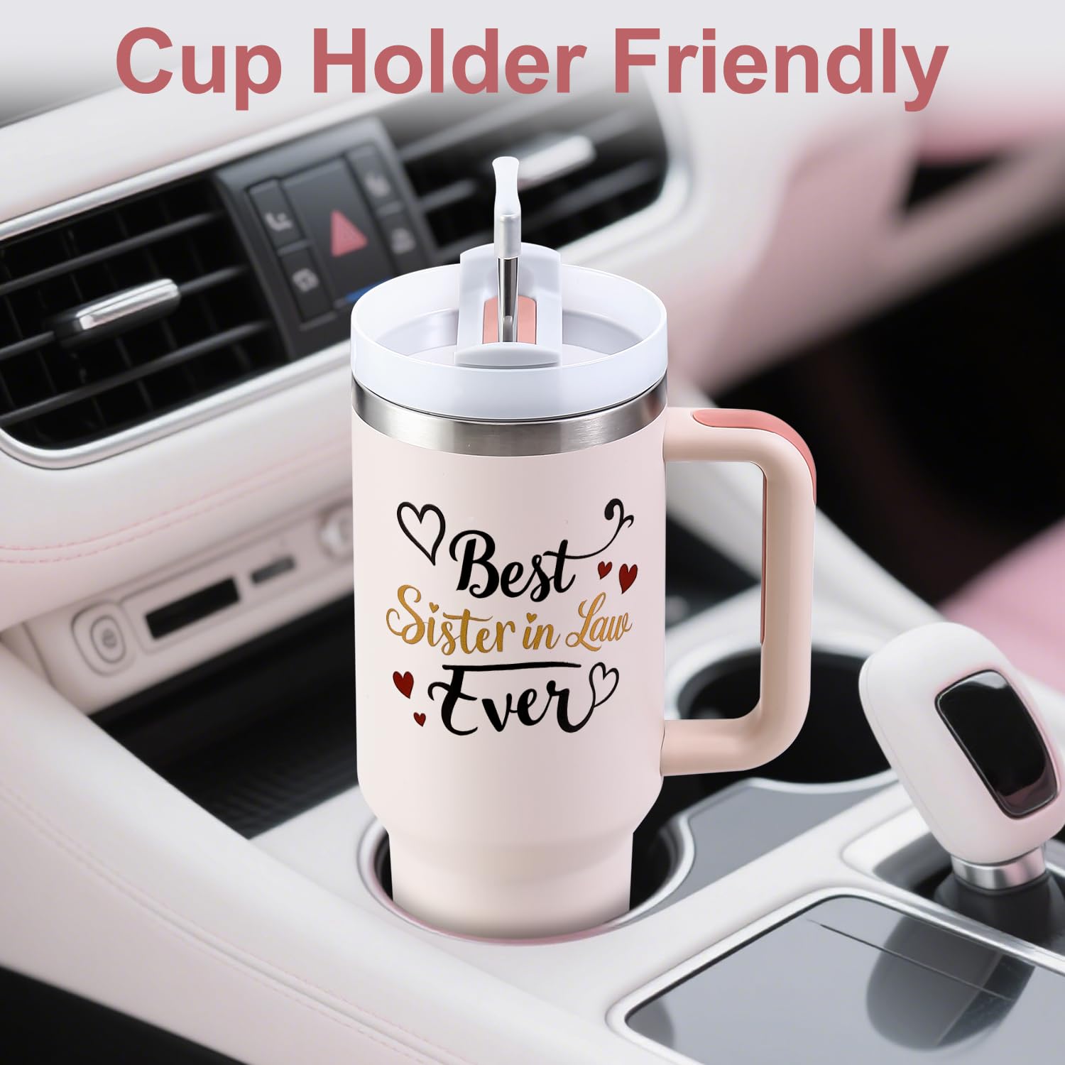 VoziSpace Best Sister-in-Law Tumbler Birthday Gifts for Women, Mothers Day Stainless Steel Insulated Travel Cup with Lid, Funny