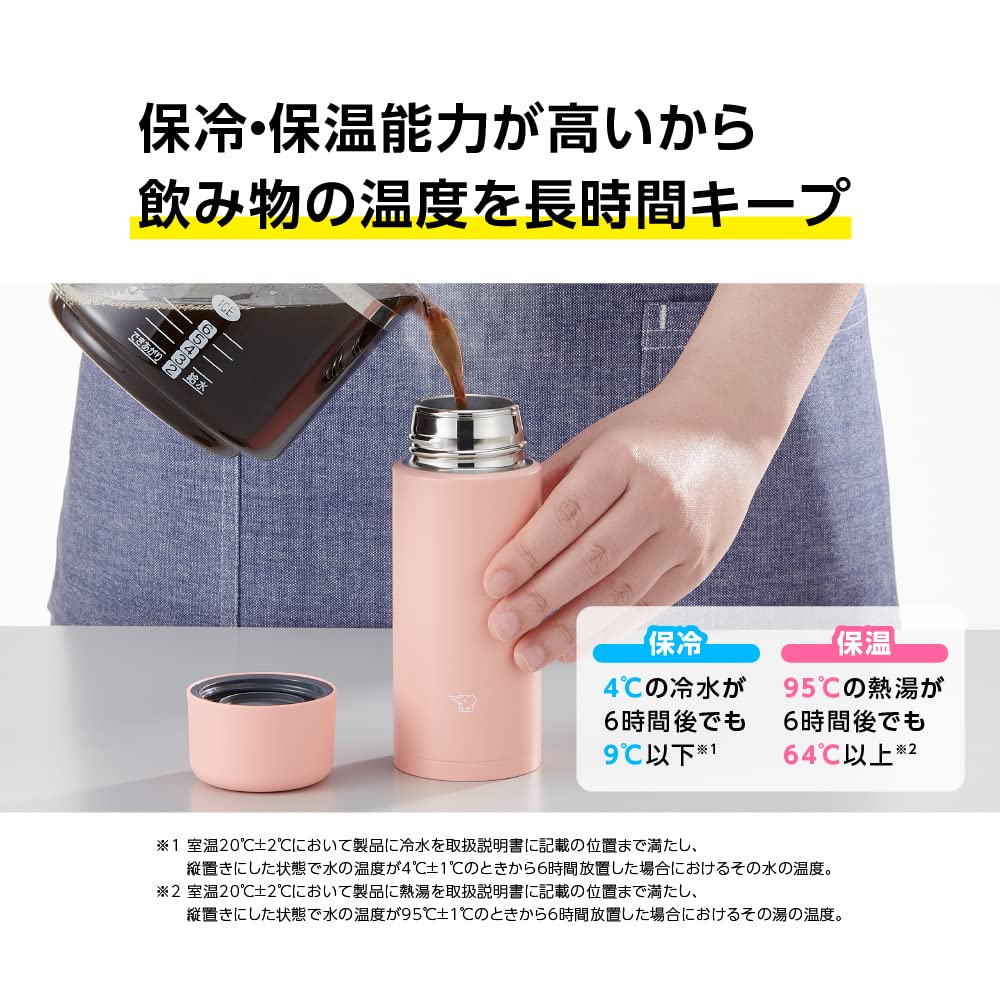 Zojirushi Sm-Ma25-Am Water Bottle, Seamless Stopper, Small Capacity, 8.5 Fl Oz (250 Ml), Screw, Stainless Steel Mug, Midnight Na