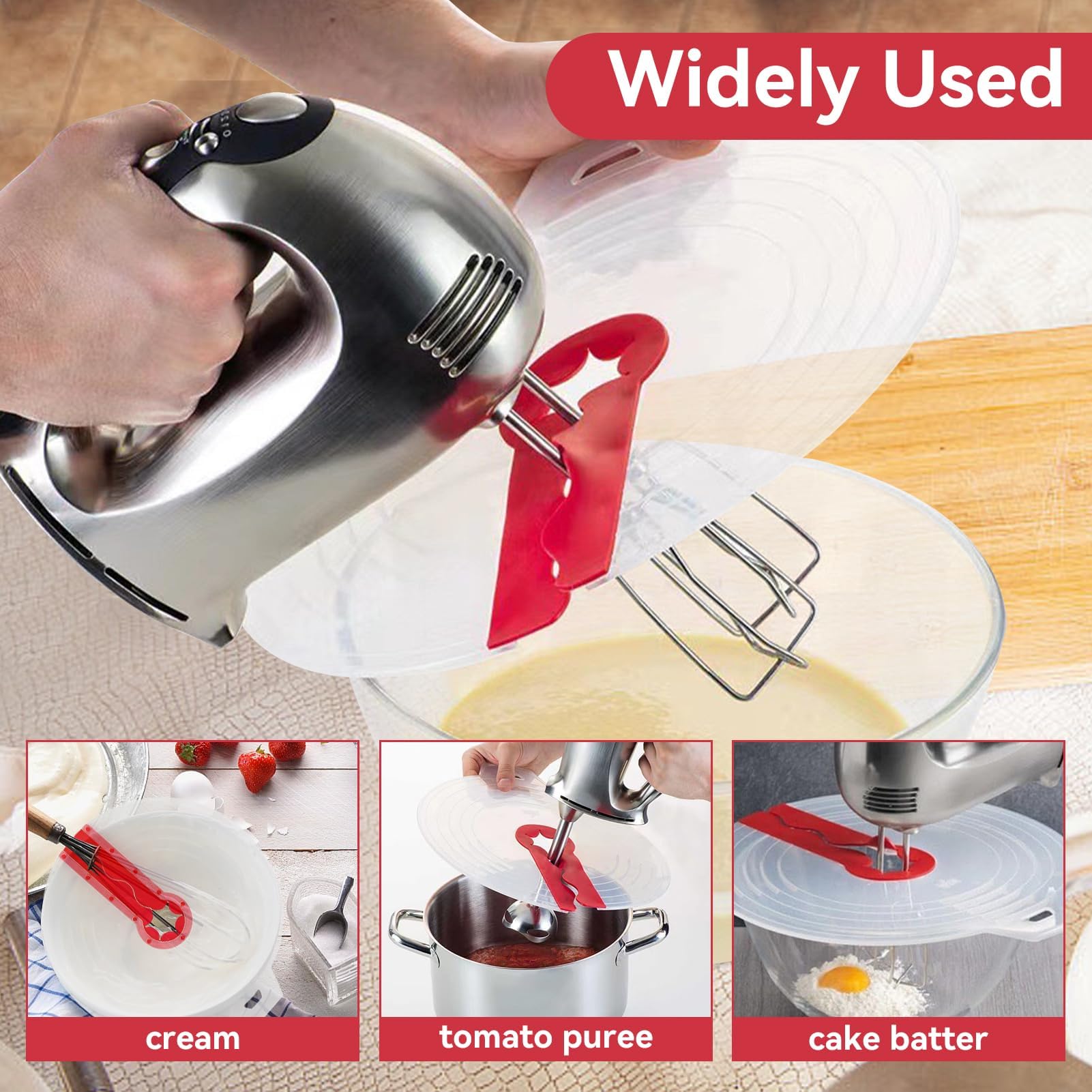 Mixing Bowl Splatter Guard, Silicone Mixing Bowl Splatter Screen Guard Mixer Splatter Guard Silicone Splatter Cover For Egg Bowl