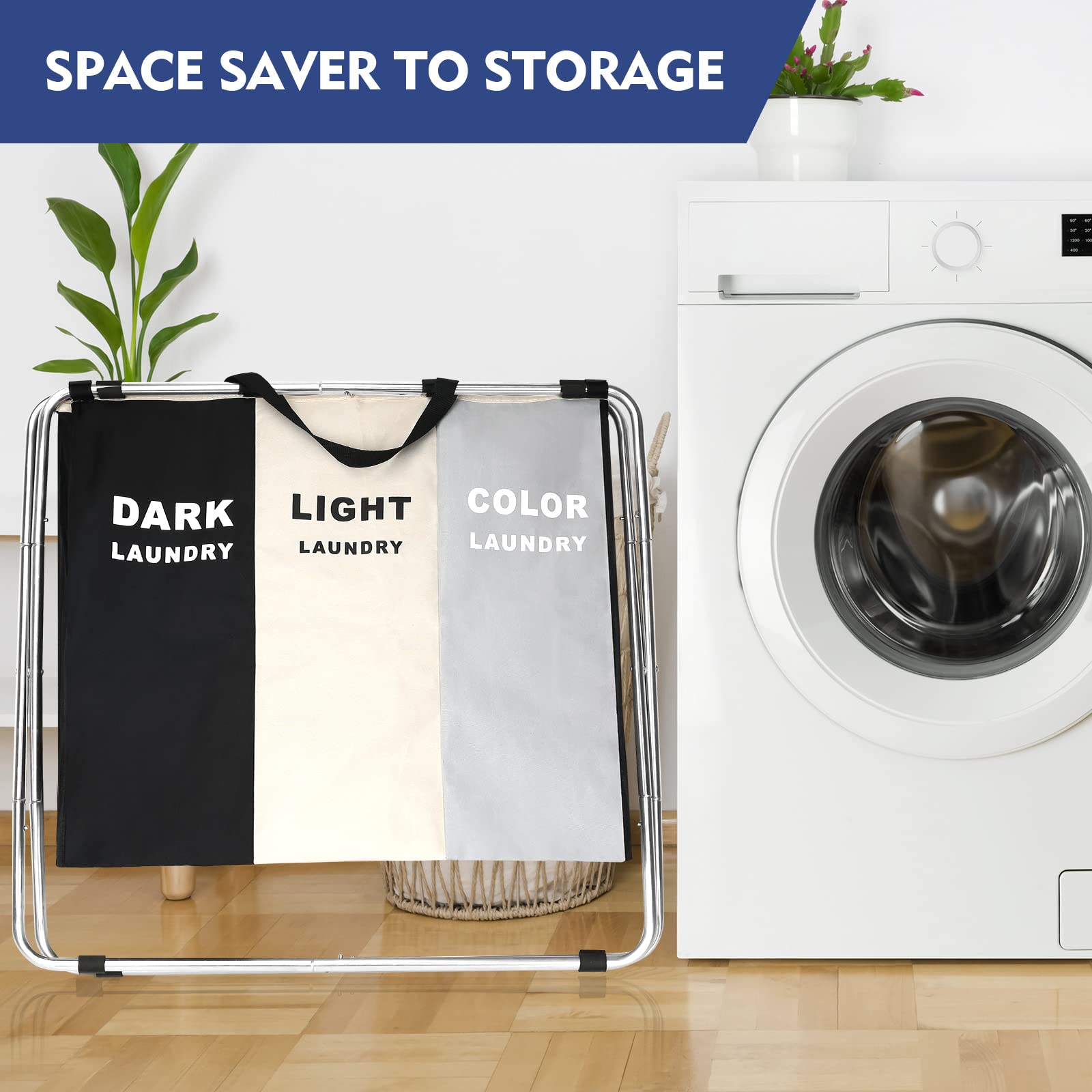 180L Large Laundry Basket, Freestanding Laundry Hamper, Collapsible Tall Clothes Hamper With Handles For Clothes Toys In The Dor