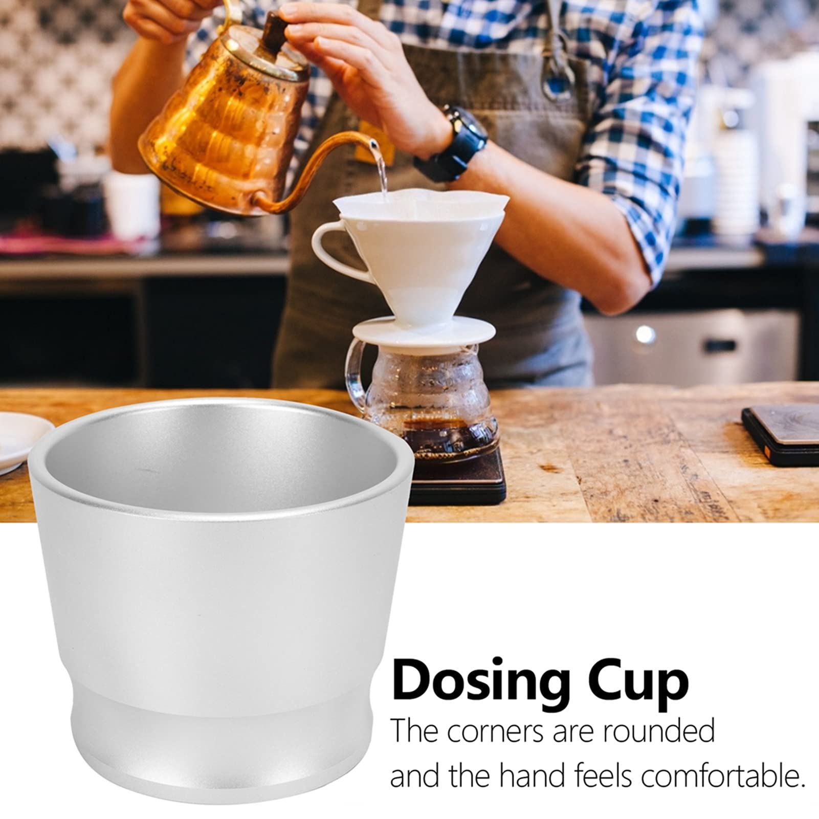 Dosing Cup 51Mm Aluminium Alloy Coffee Powder Picker Dosing Rings Press Coffee Accessories And Tools