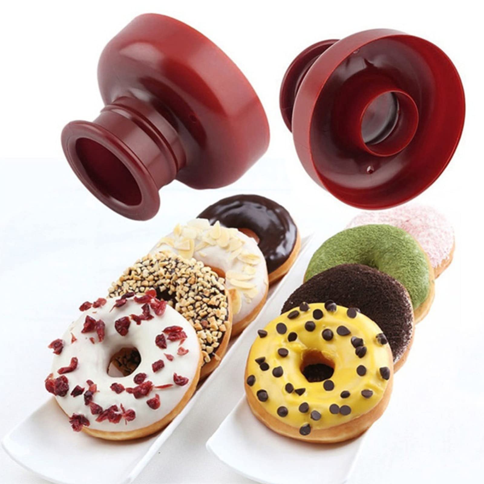 Dd-Life 8 Pcs Donut Maker Cutter, Doughnut Molds,Diy Donut Mold,Donut Cutter,Biscuit Stamp Cake Mould,Fondant Cake Bread Dessert
