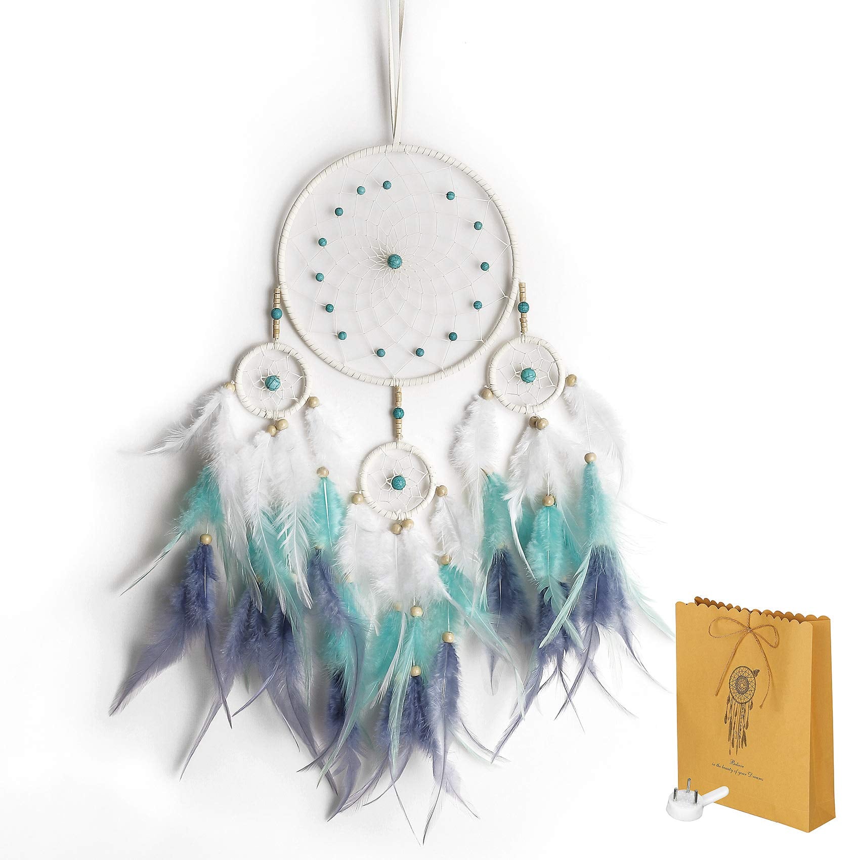 Keponbee Boho Dream Catcher Home Decor for Girls Bedroom, Dream Catcher Room Decor Unique Find Blue Dream Catchers