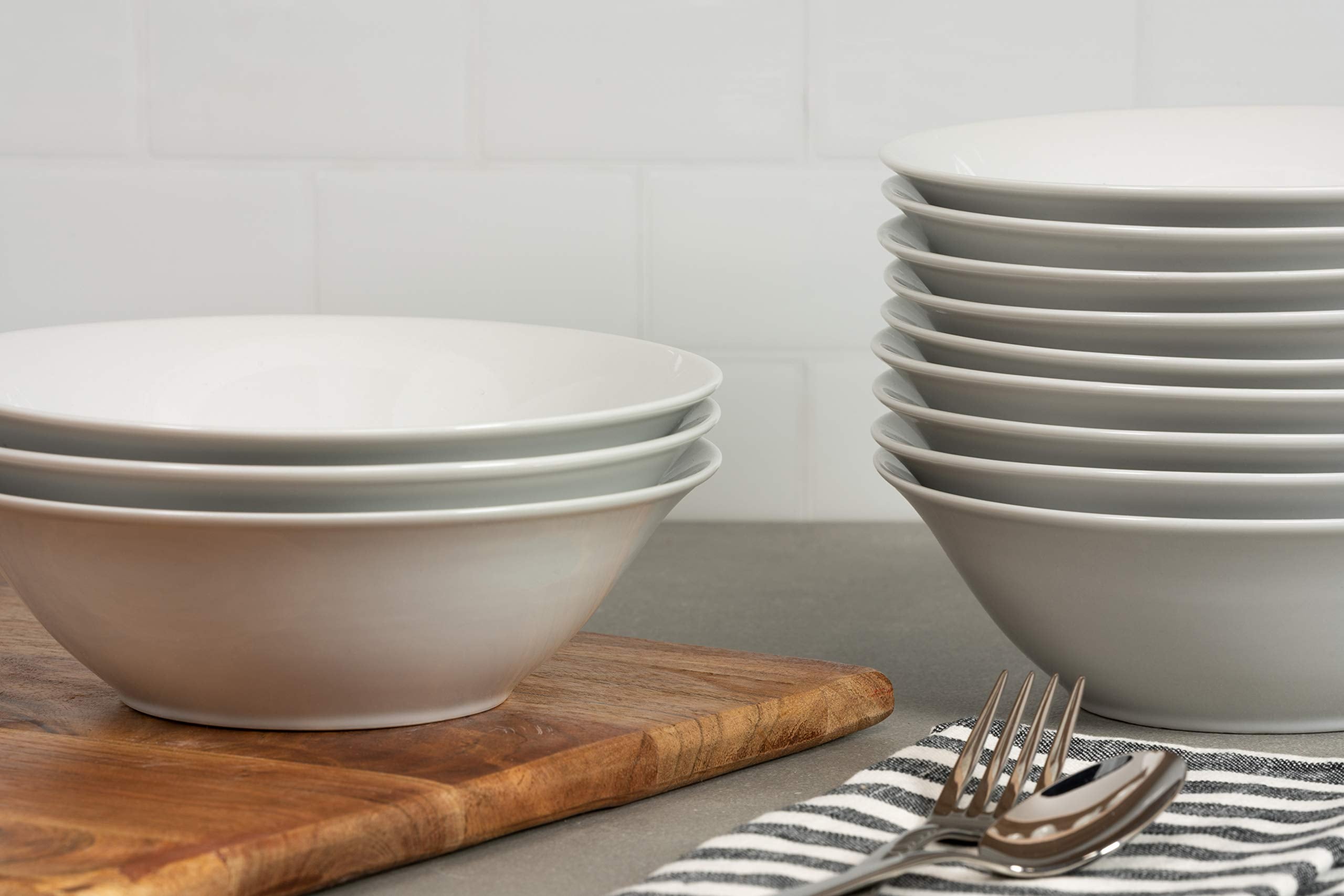 10 Strawberry Street 7'' Catering Round Cereal Bowl, Set Of 12 White