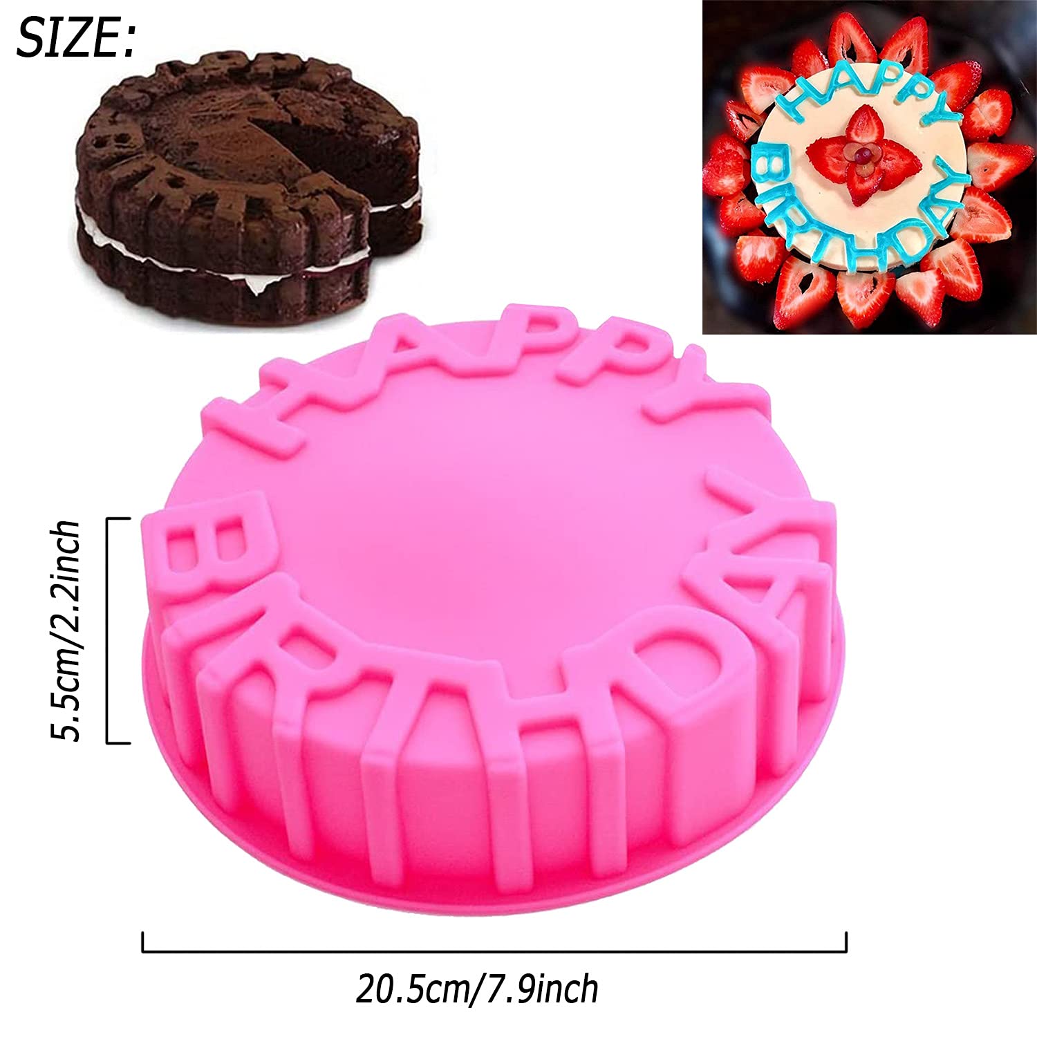 Omdbagd Birthday Cake Molds For Baking Silicone Cake Pan Tools,Non-Stick Cheese Reusable And Durable Pastry Mould For Dessert, C