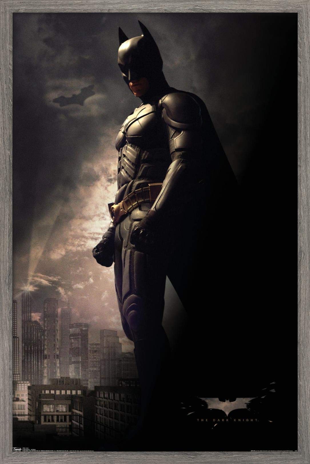 Trends International Dc Comics Movie - The Dark Knight - Batman In The Shadows Wall Poster, 22.375'' X 34'', Barnwood Framed Ver