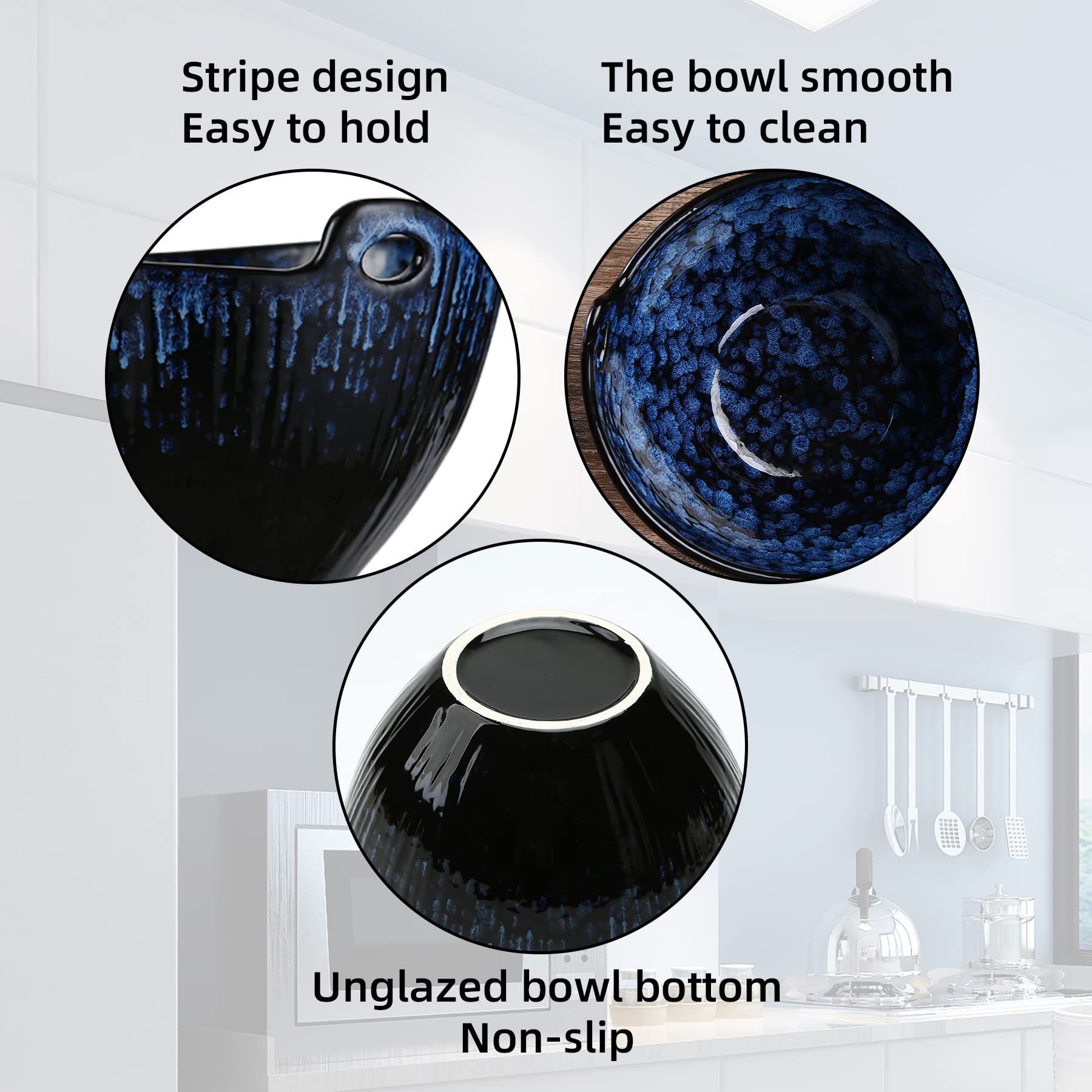 Jh Jiemei Home Ramen Bowl With Chopsticks And Spoons Set, 7 Inch Ceramic Noodle Bowl Set Of 2, Dishwasher Safe For Pho Udon Soba