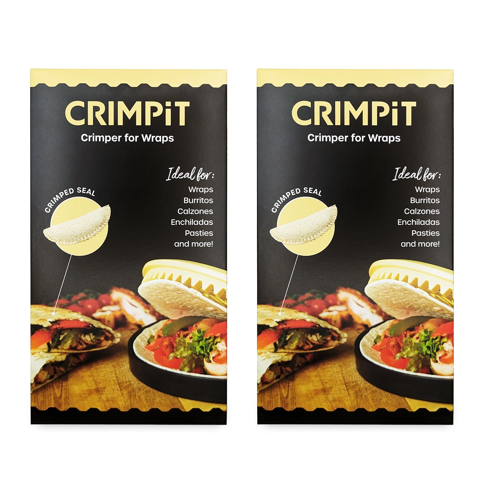 Crimpit Tortilla Sealer Twin Pack - Create Burritos, Calzones, Enchiladas & More - Start Enjoying Tortillas Like You'Ve Never Se