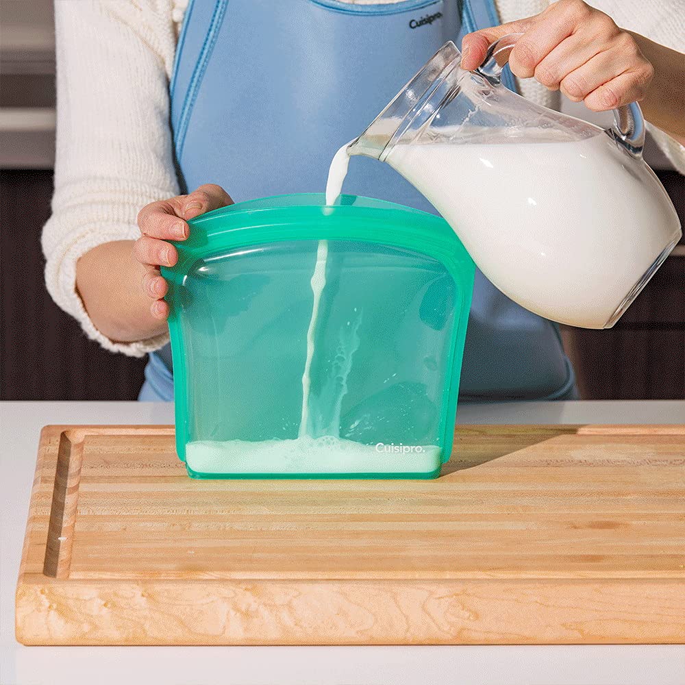 Cuisipro Silicone Reusable Leakproof Bag, 27 Ounce, Green