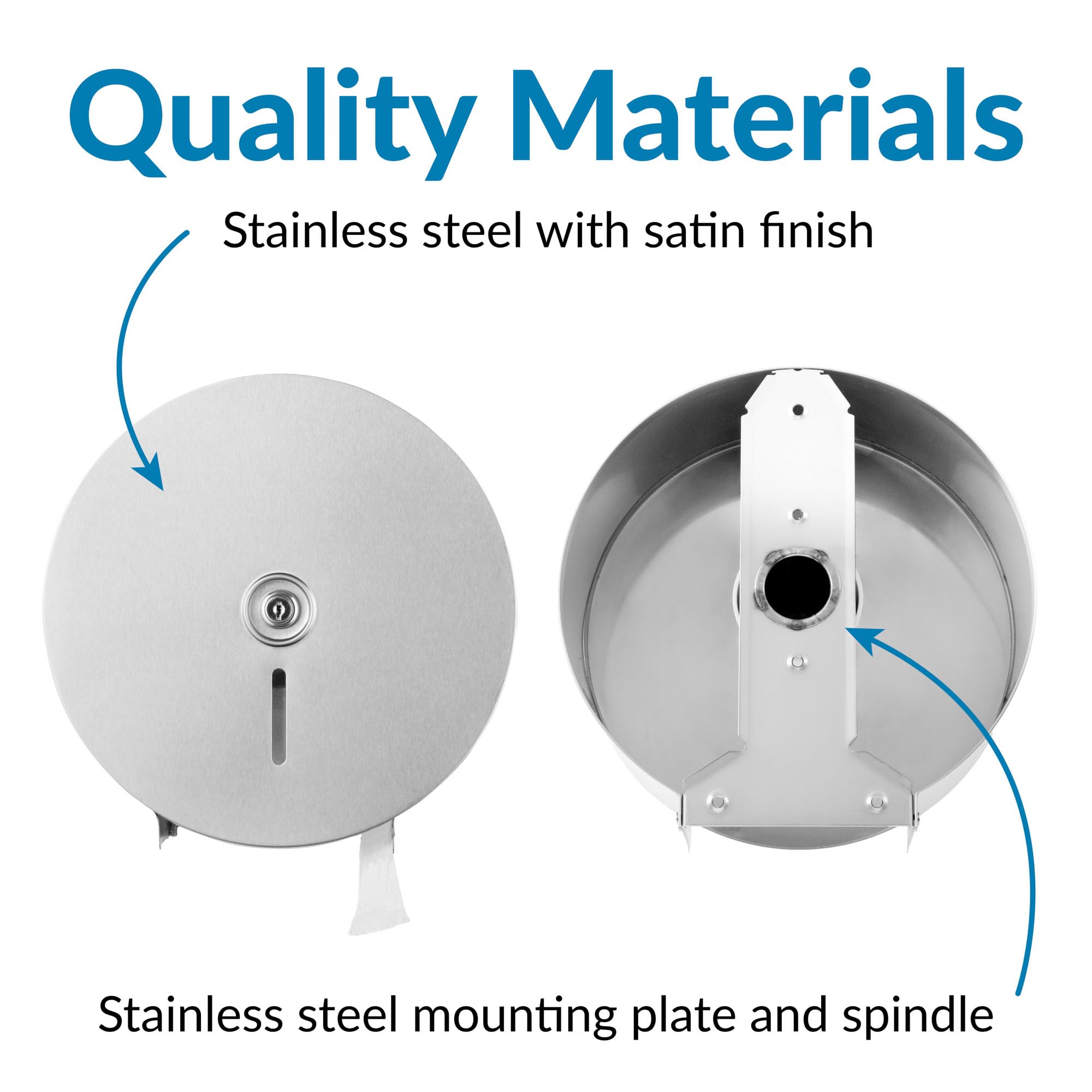 Bobrick Single Jumbo-Roll Surface-Mounted Toilet Tissue Dispenser, Satin-Finish Stainless Steel, Ada Compliant, Secure Locking D