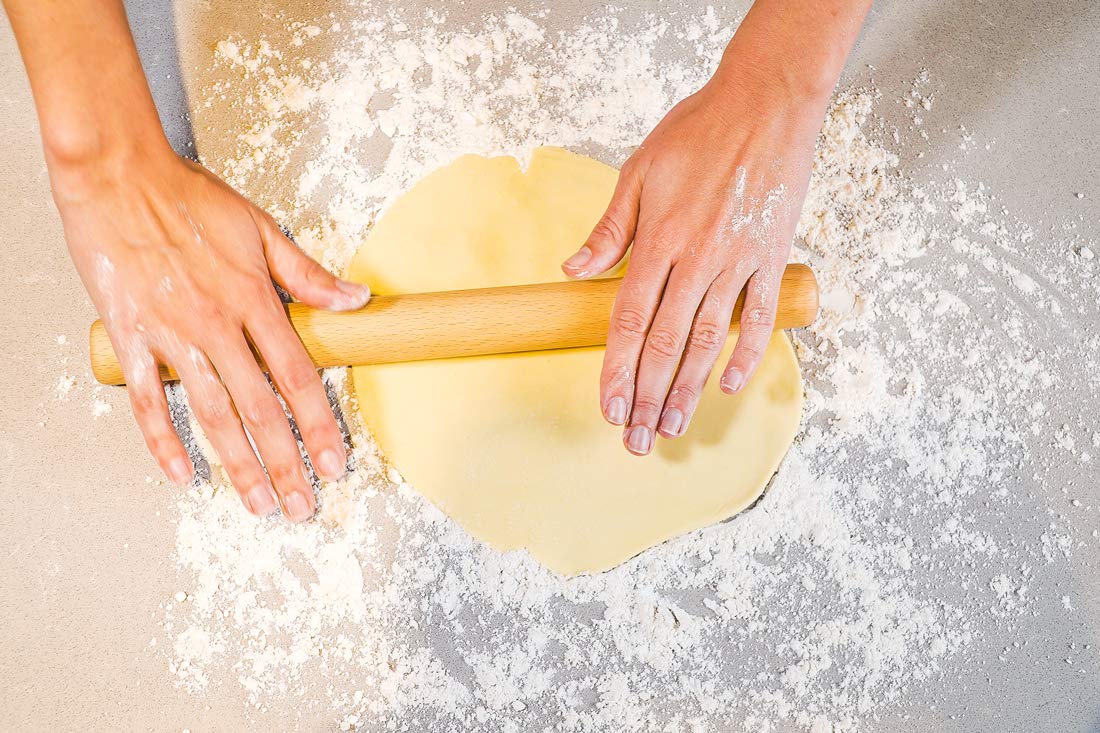 Honglida Wood Rolling Pin Dough Roller, Wooden Rolling Pin For Baking Pasta Fondant 13.8 Inches - Straight