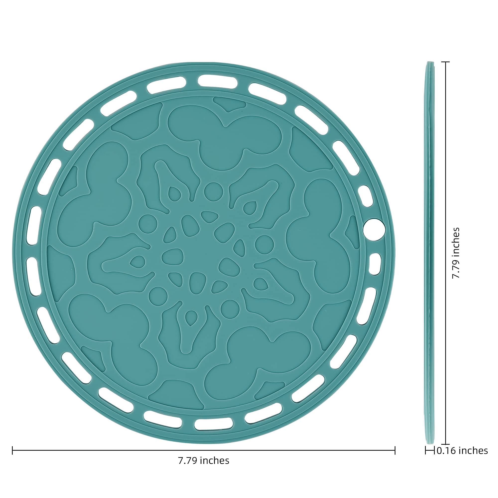 Smithcraft Silicone Trivets Mats Big Round Silicone Pot Holder Hot Pads and Trivets for Hot Dishes and Hot Pots  Hot Mats for Countertops  Tables  Spoon Rest Small Place Mats Set of 3 (Beige)