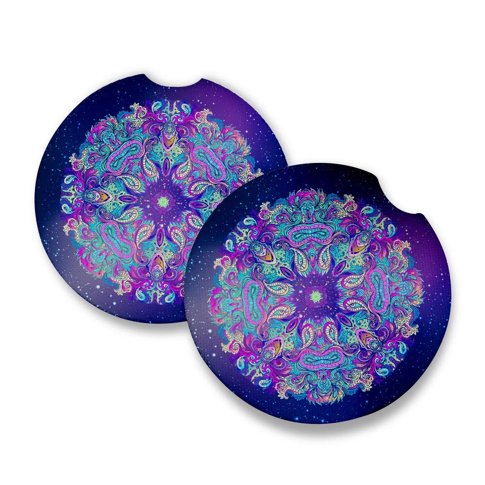 Scared Eye | Car Coasters For Drinks Set Of 2 | Perfect Car Accessories With Absorbent Coasters. Car Coaster Measures 2.56 Inche